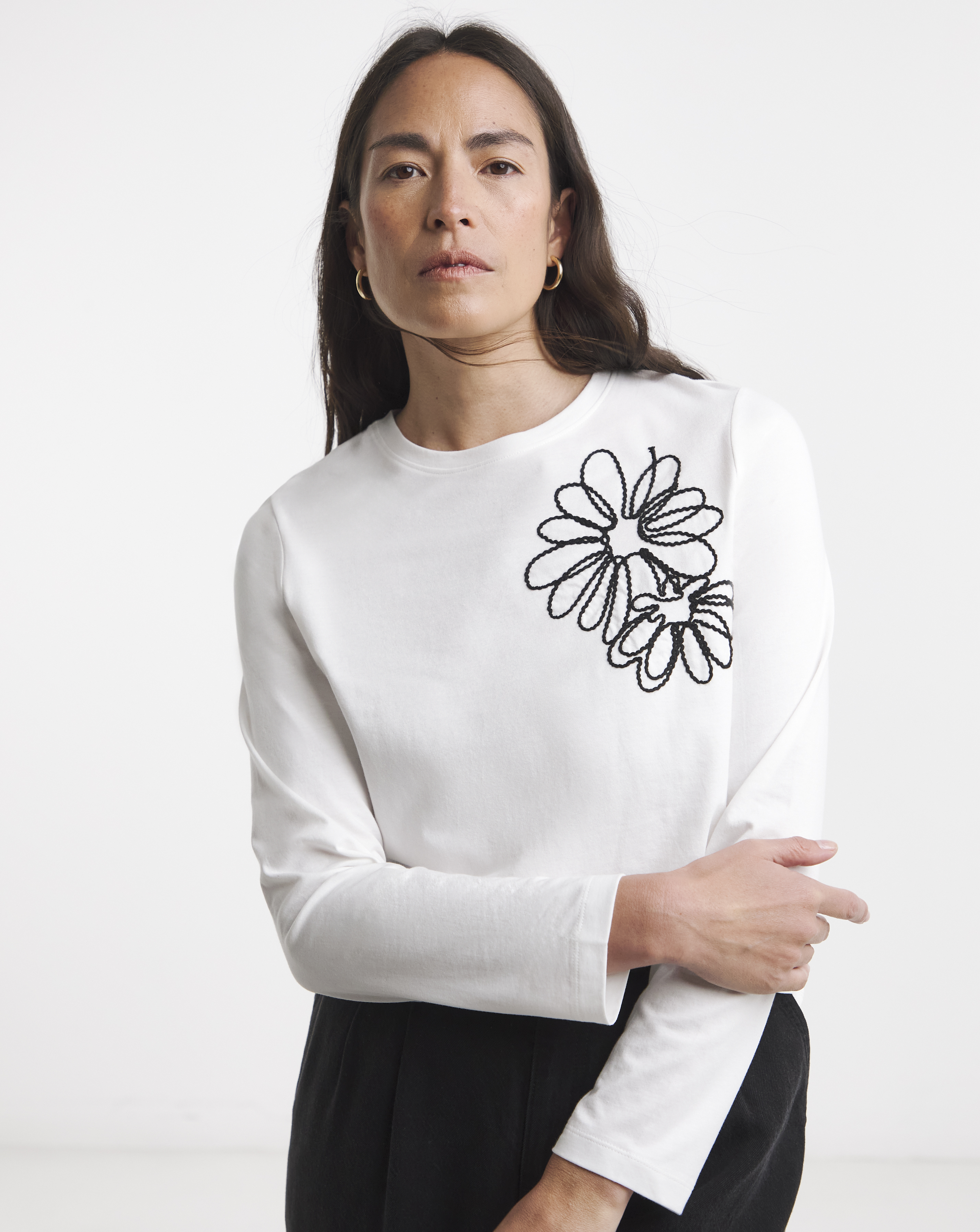 Embroidered Long Sleeve T-Shirt