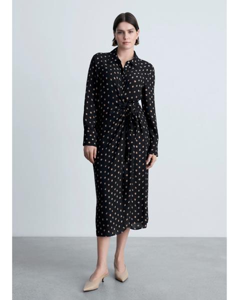 Mango Polka-dot shirt dress