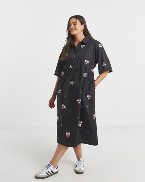 Embroidered Shirt Dress