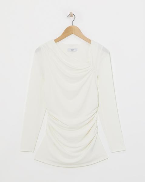 Joanna Hope Aysmmetrical Top With Brooch