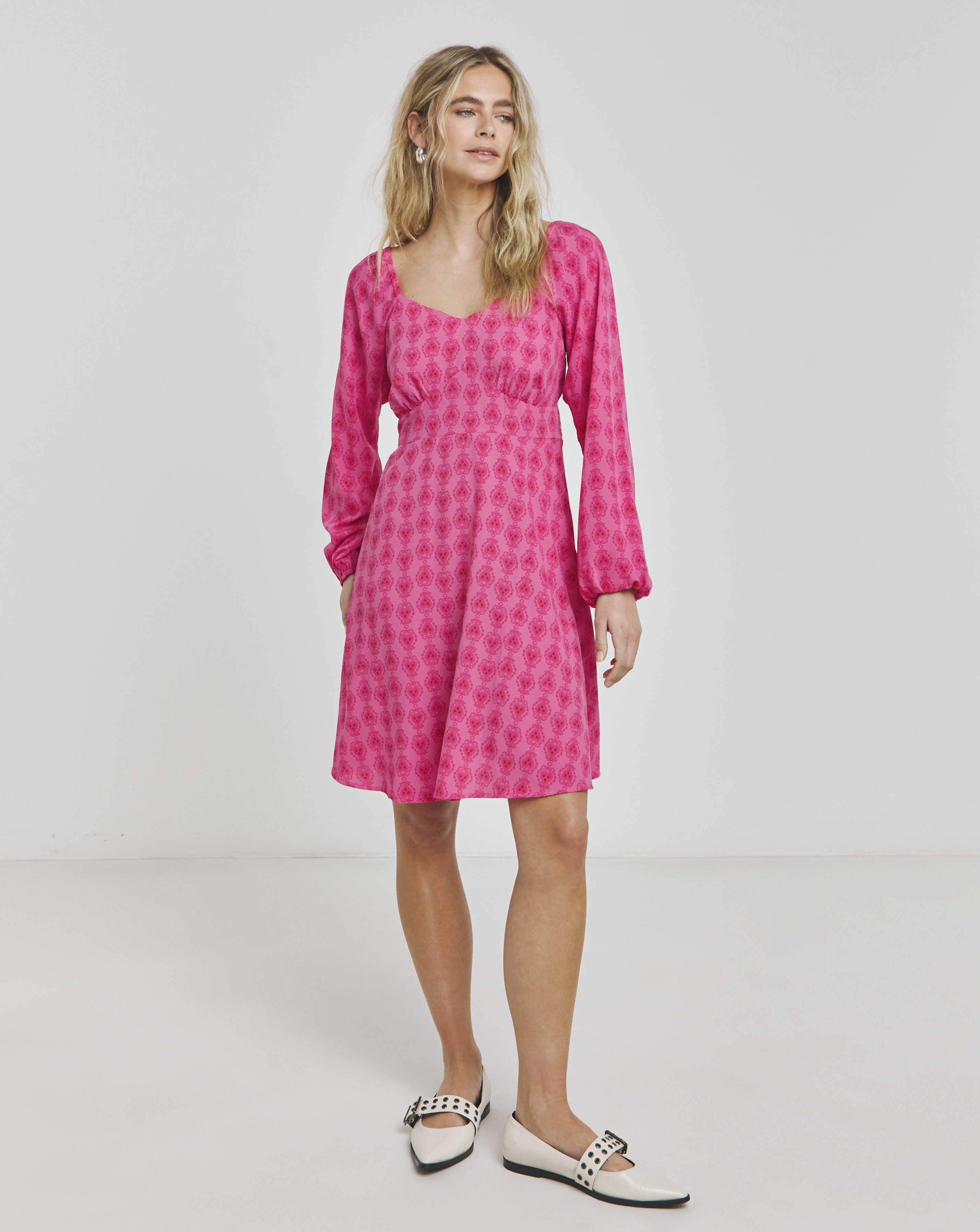 Simply Be - Women's Tie Back Skater Dress - Size 22 - Pink print
