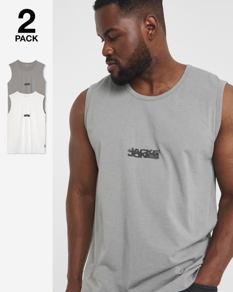 Jack & Jones Logo Vest 2 Pack - Multi