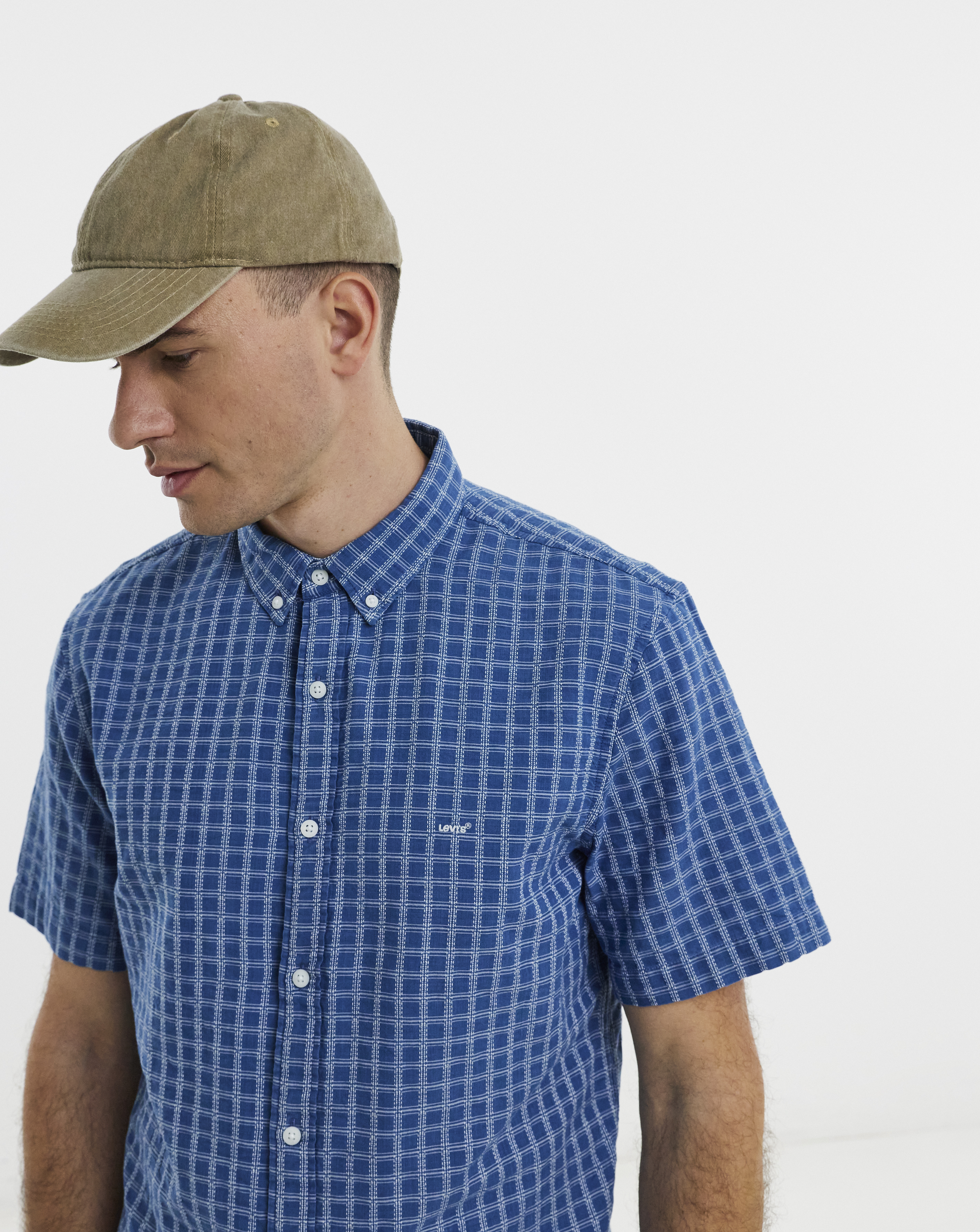 Levi's Indigo Authentic Button Down Dobby Shirt - Medium