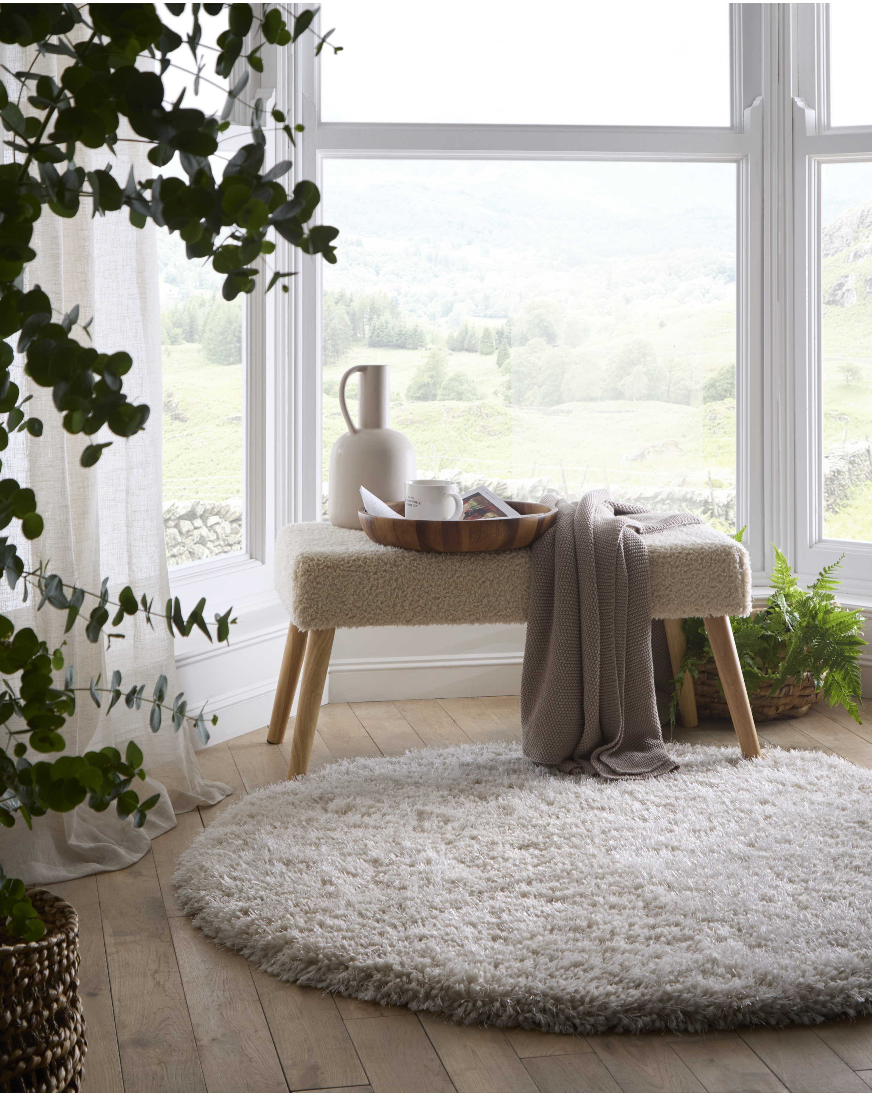 Chicago Light Neutrals Shaggy Circle Rug