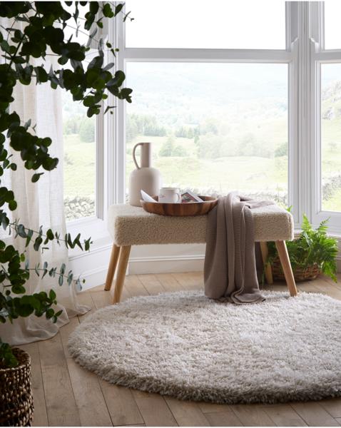 Chicago Light Neutrals Shaggy Circle Rug