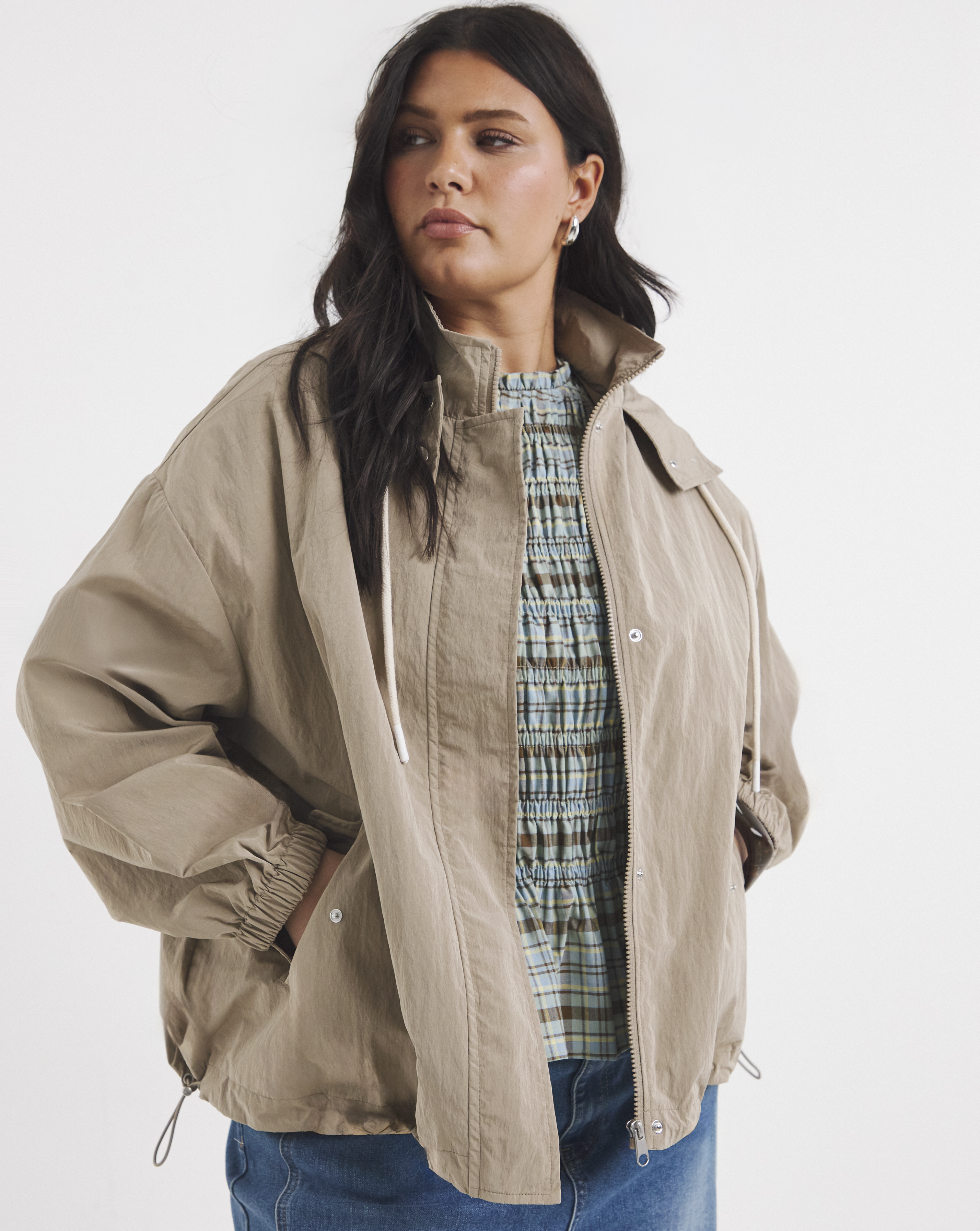 Stone Hooded Wind Breaker