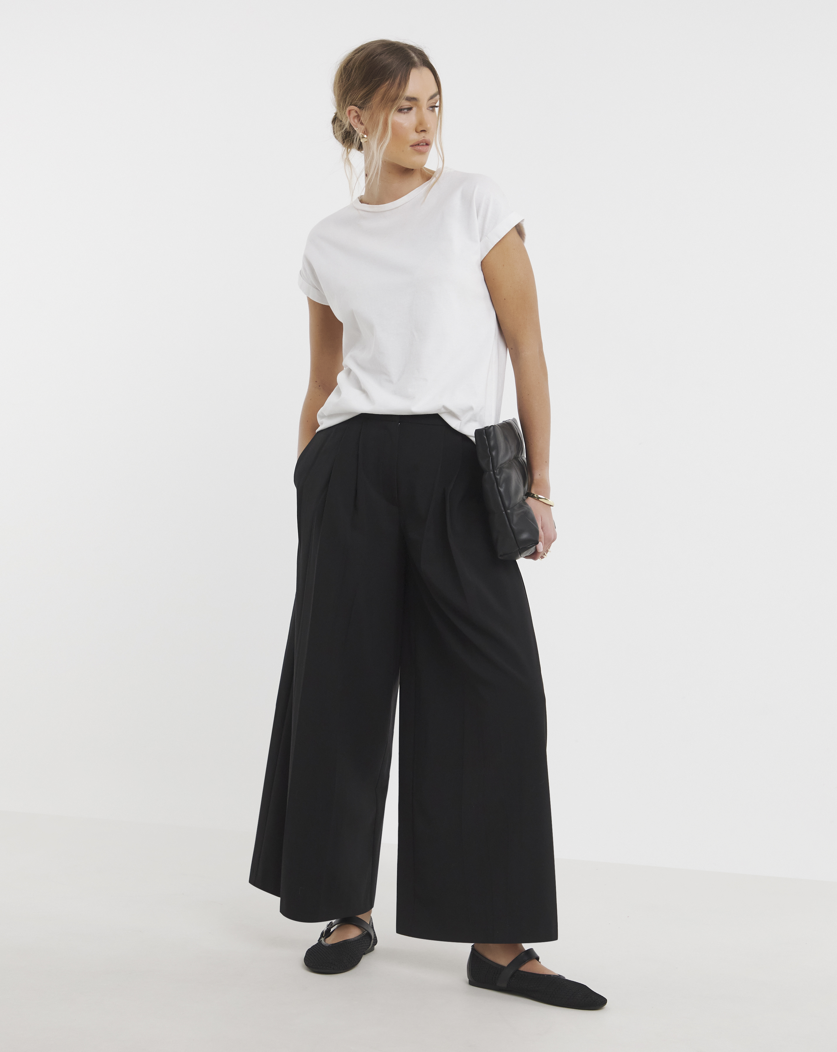 Black Magisculpt Wide Leg Reg Trousers