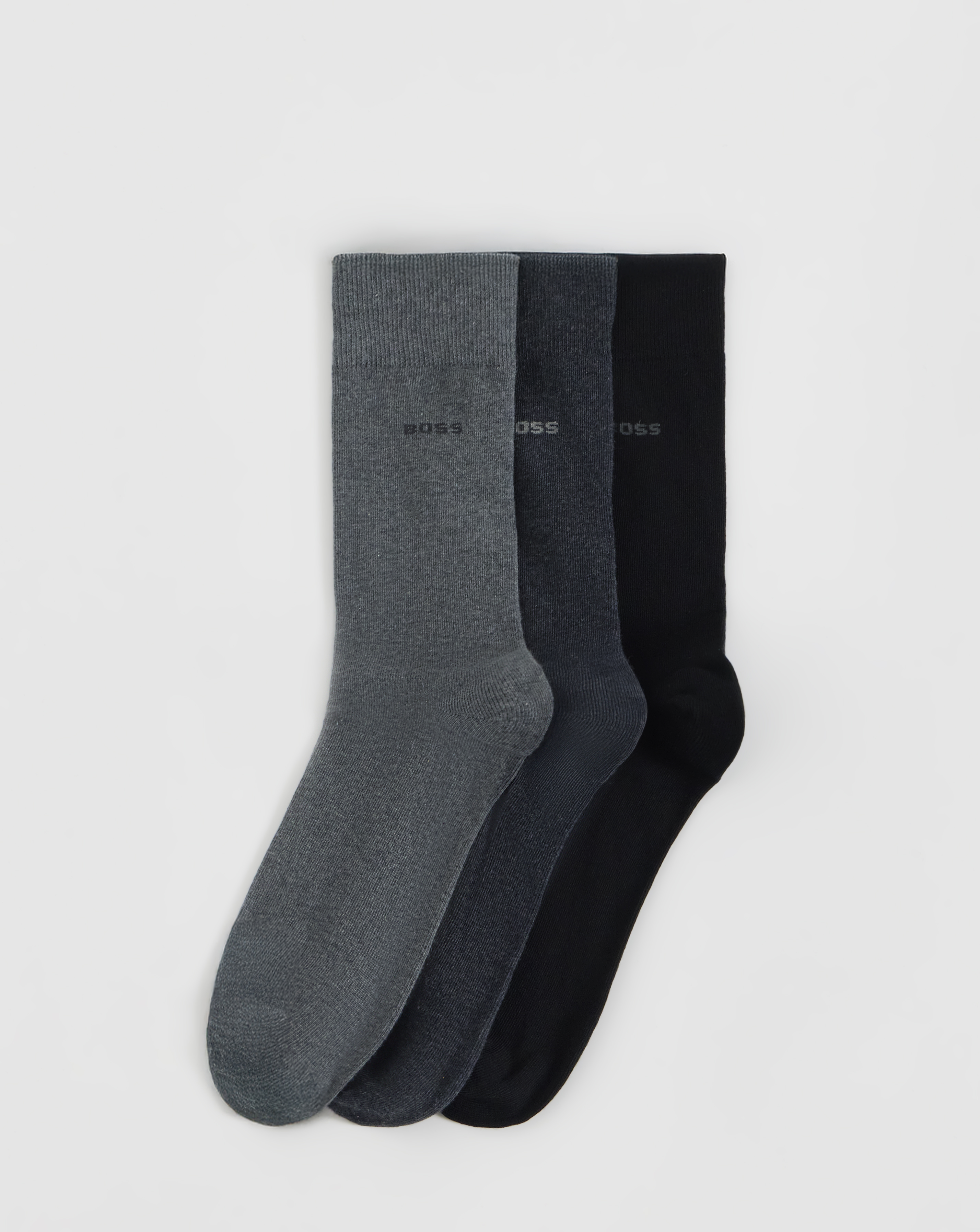 BOSS 3 Pack Classic Socks - Navy/Grey