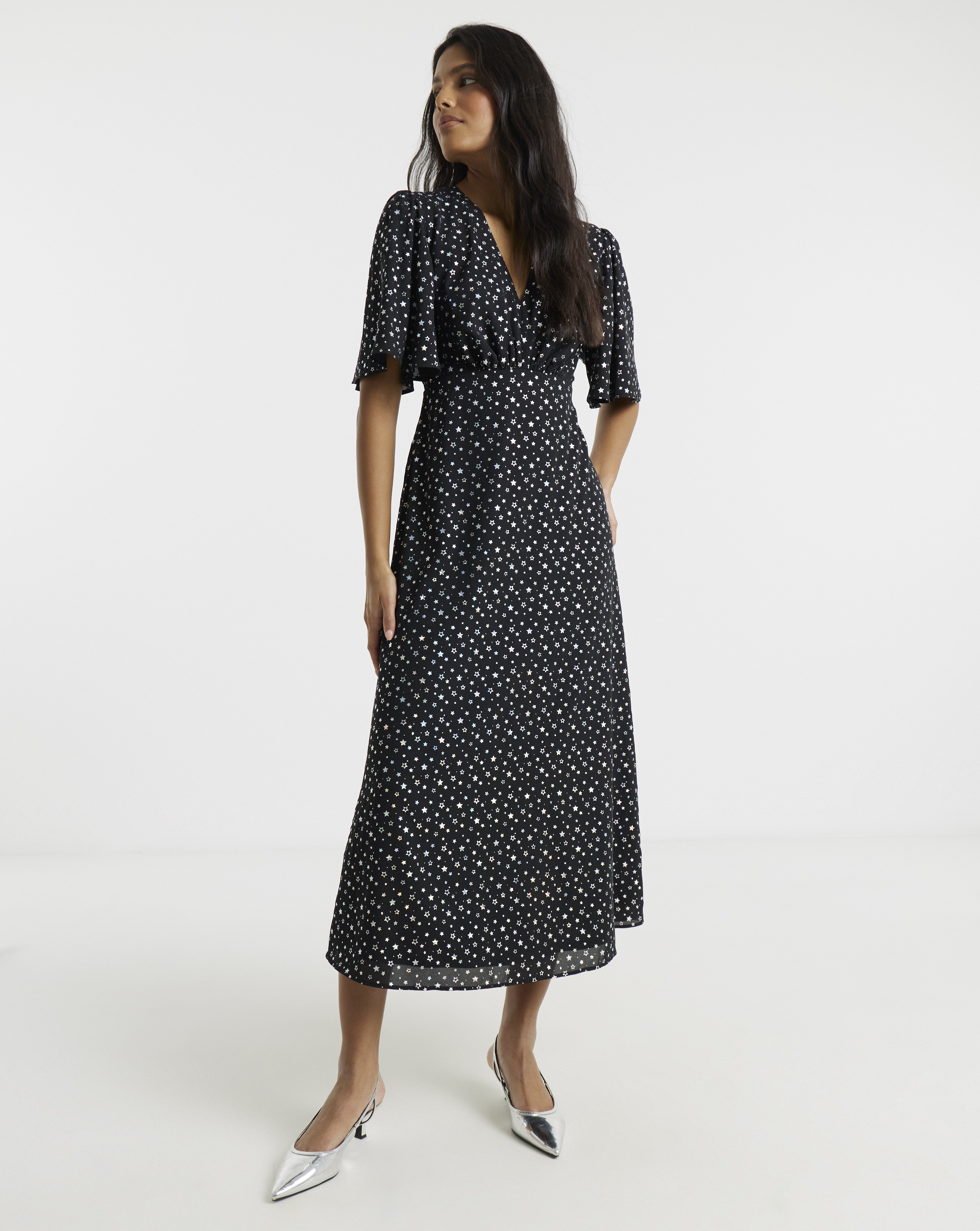 Twisted Wunder Grace Foil Midi Dress