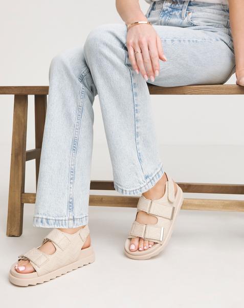 Quilted Touch and Close Sandal Ex Wide