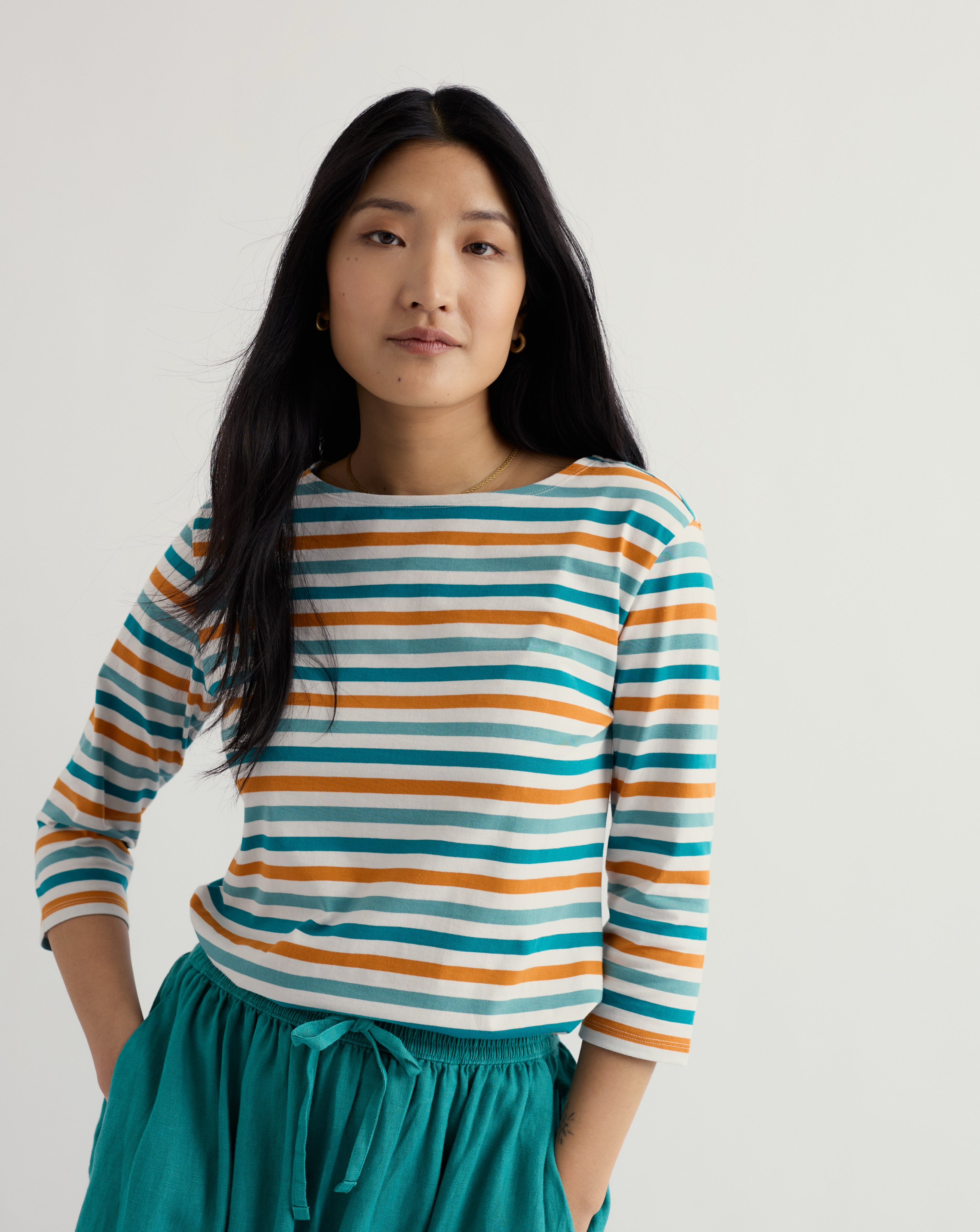 Seasalt Multi Cornwall Sailor Top - Size 10