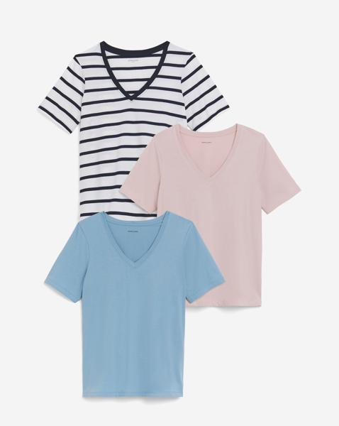 Pure Cotton 3 Pack V Neck T-shirt