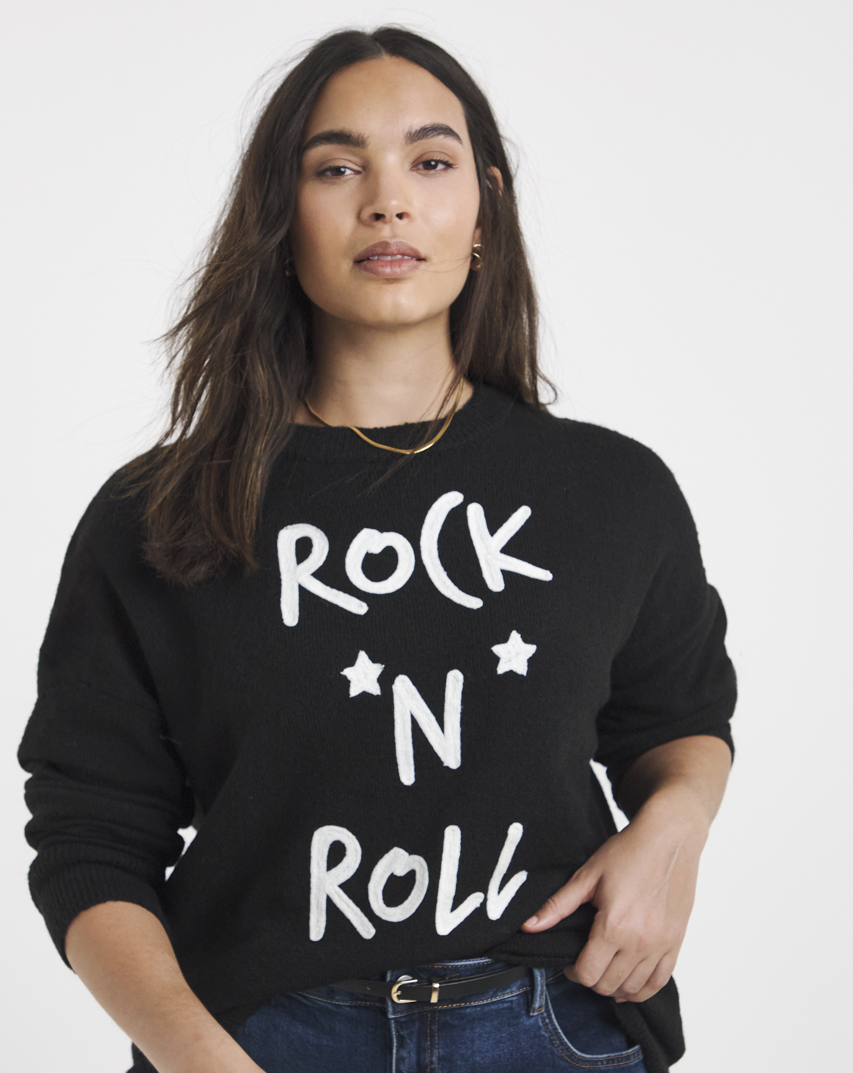 Rock n Roll Slogan Jumper