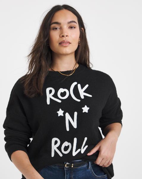 Rock n Roll Slogan Jumper