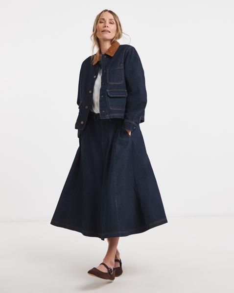 Seamed Full Circle Midi Skirt