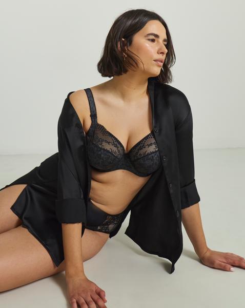 Elomi Lucie Plunge Wired Bra In Black | UK Size 36D Women's