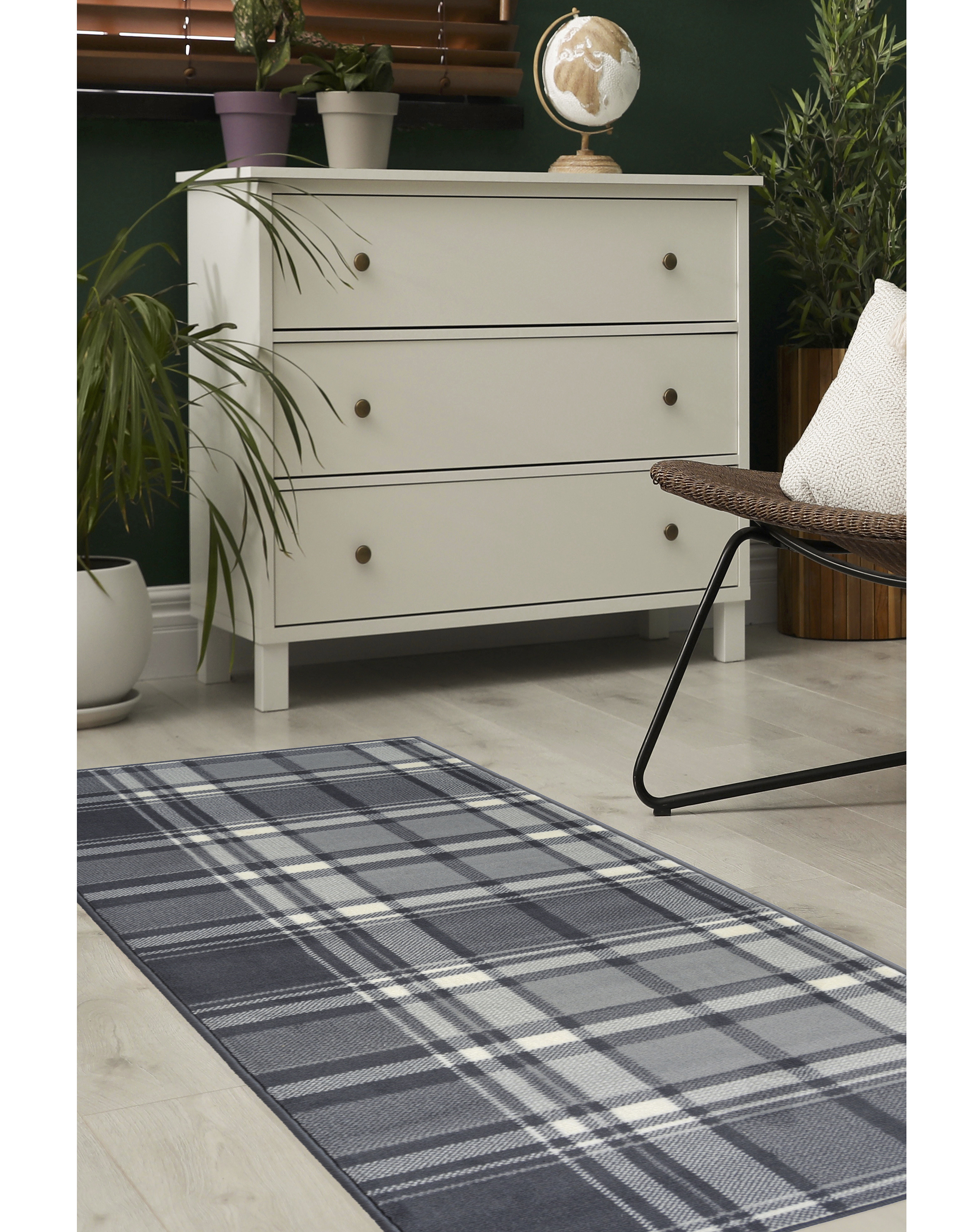 Homemaker Grey Maestro Tartan Runner 67X200