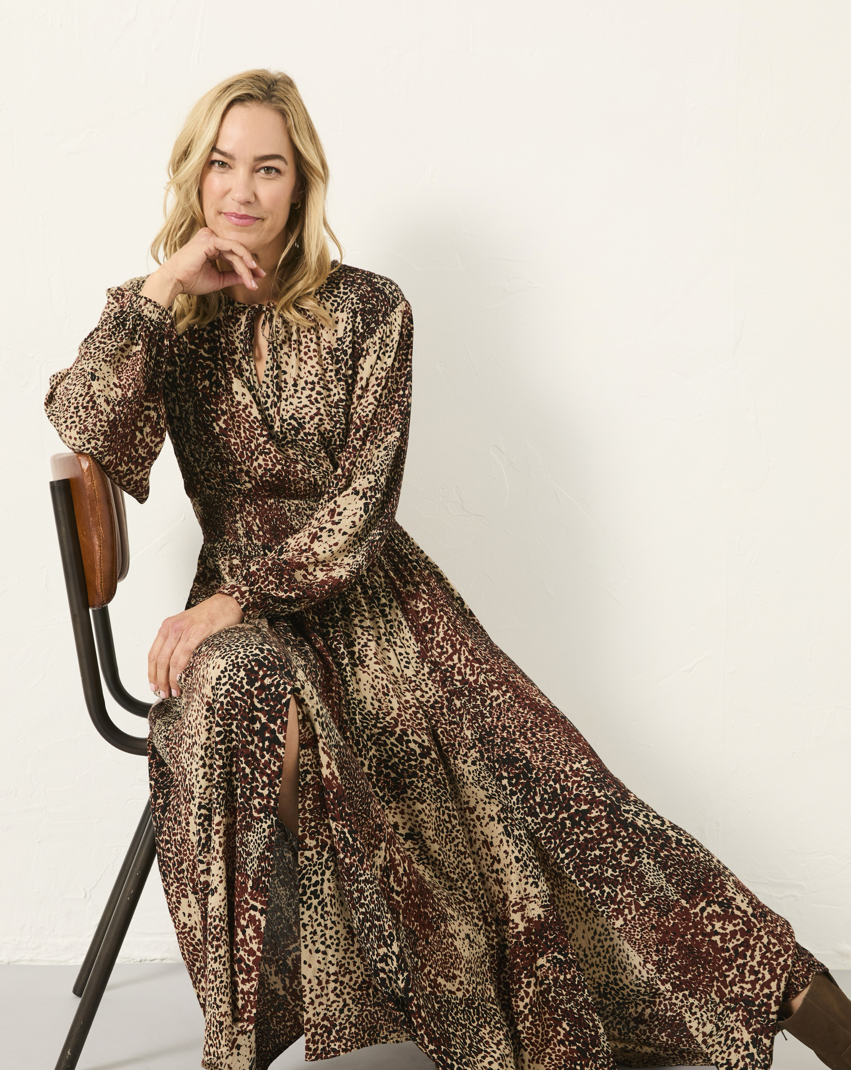animal print midi dress uk Show Some Love Multi Notch Neck Ruched Animal Print Floral Midi Dress