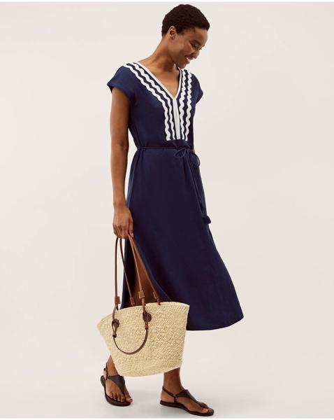 Monsoon Tara V-Neck Midi Kaftan Dress