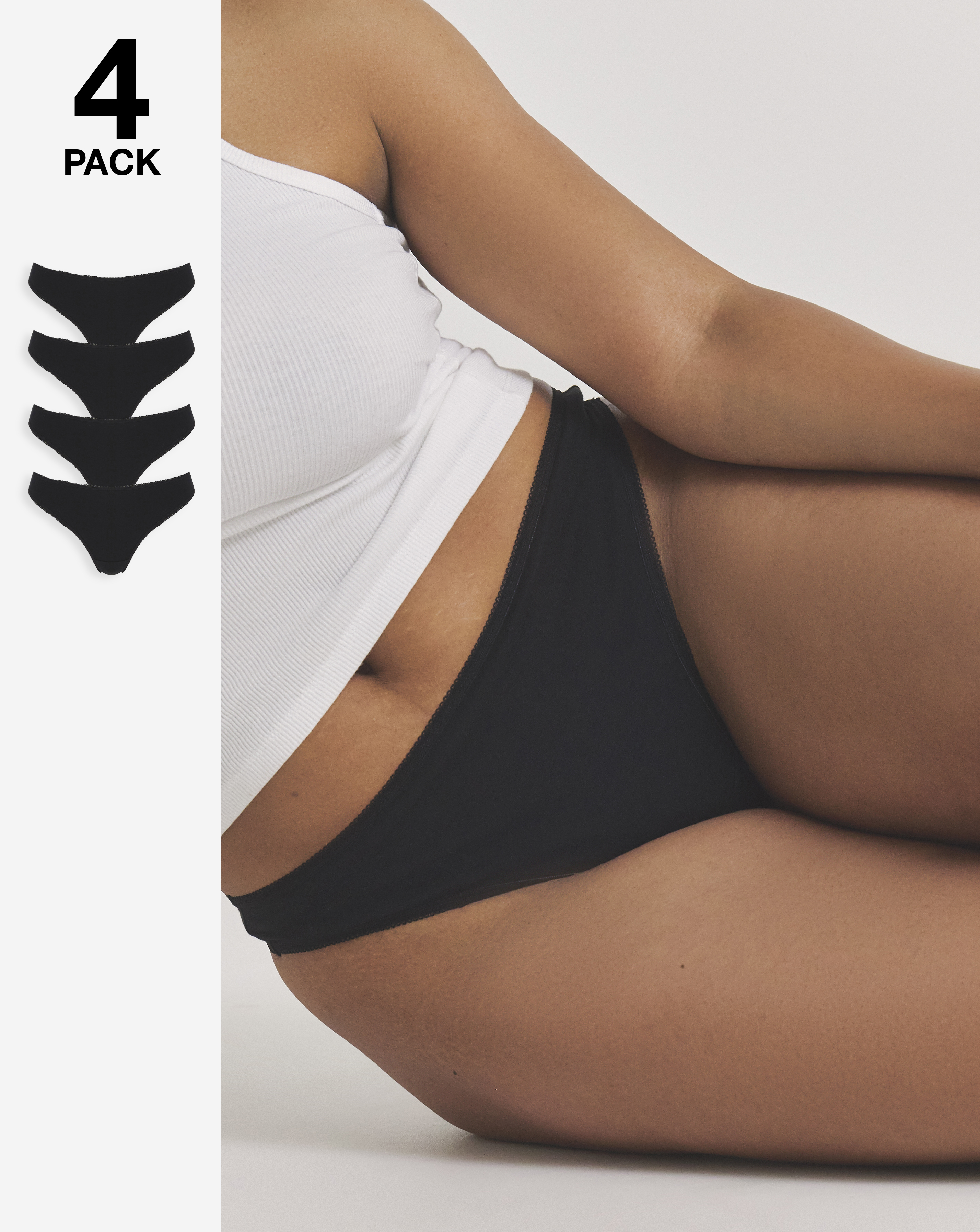 4 Pack Value Cotton Thongs