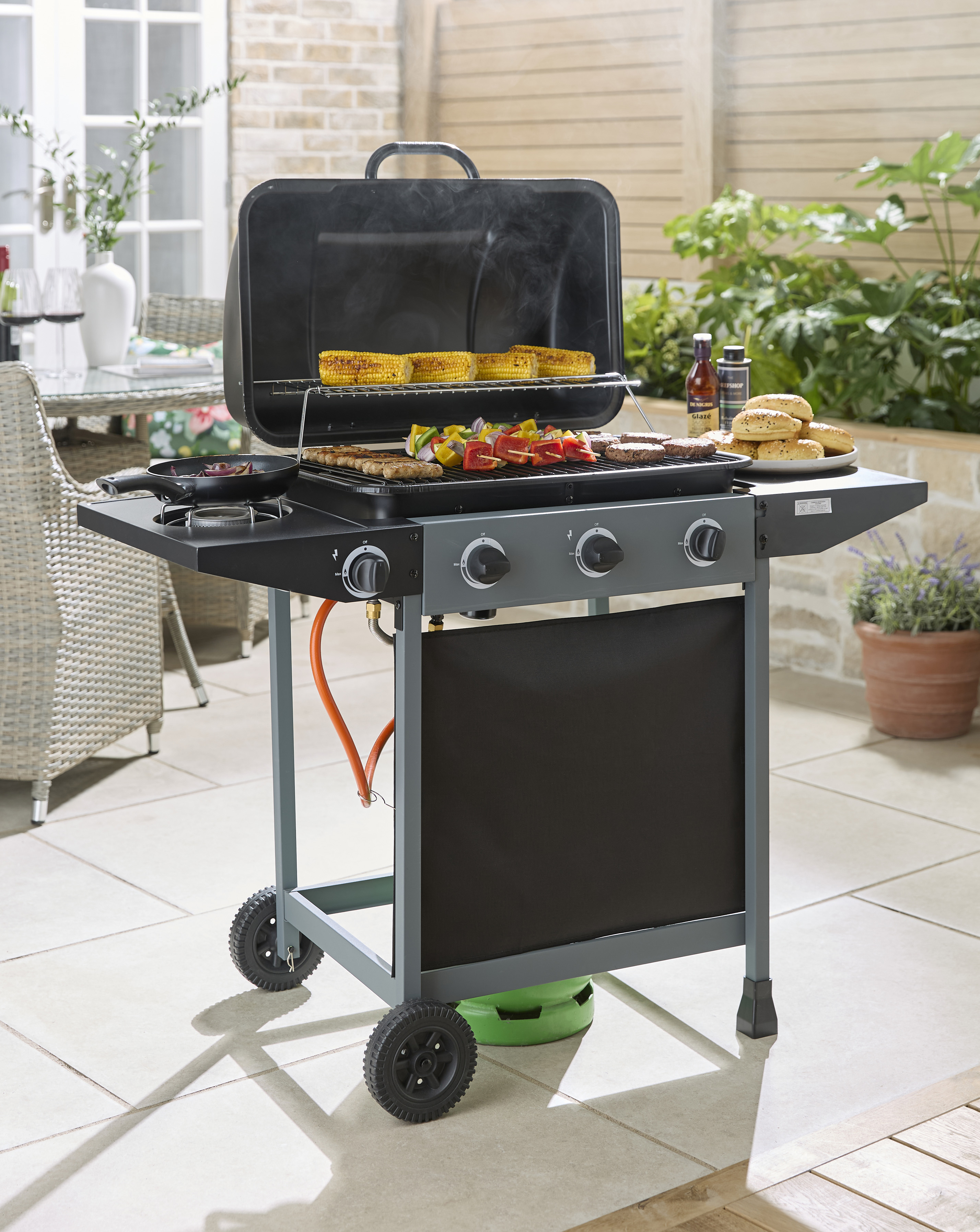 3 Burner Gas BBQ with Side