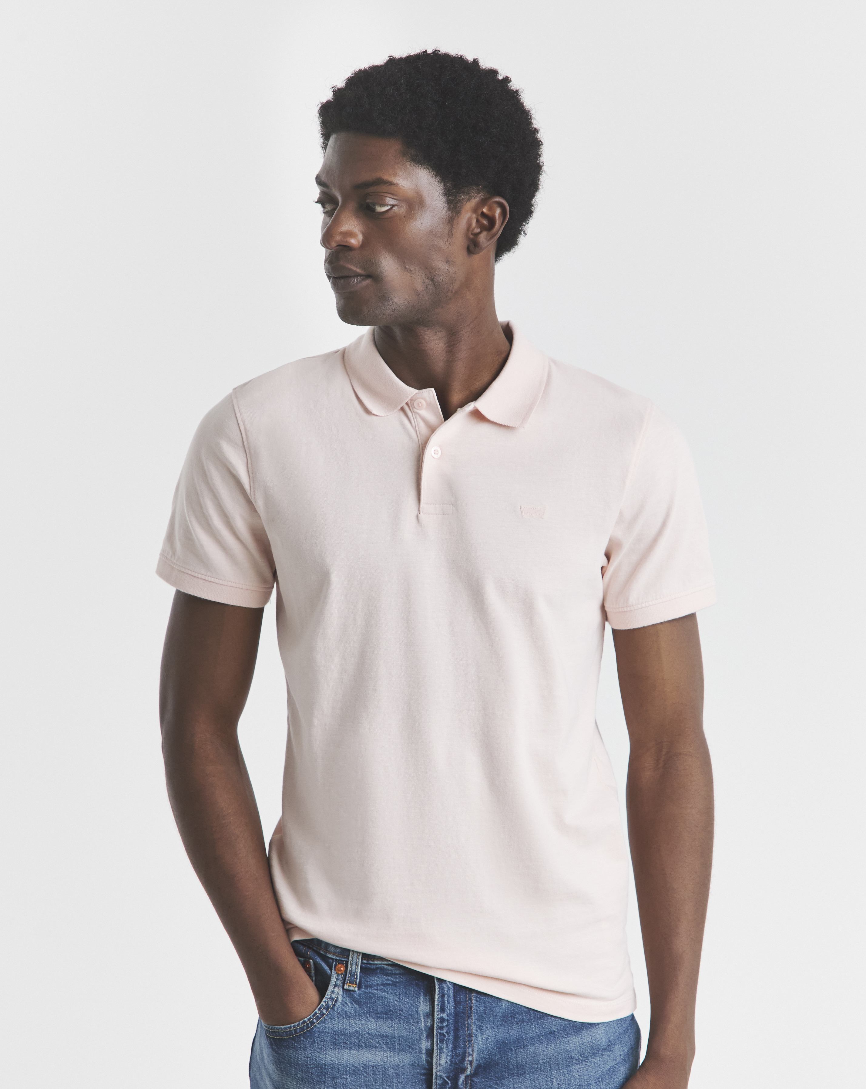 Levi's Pink Short Sleeve Slim Housemark Polo - Large