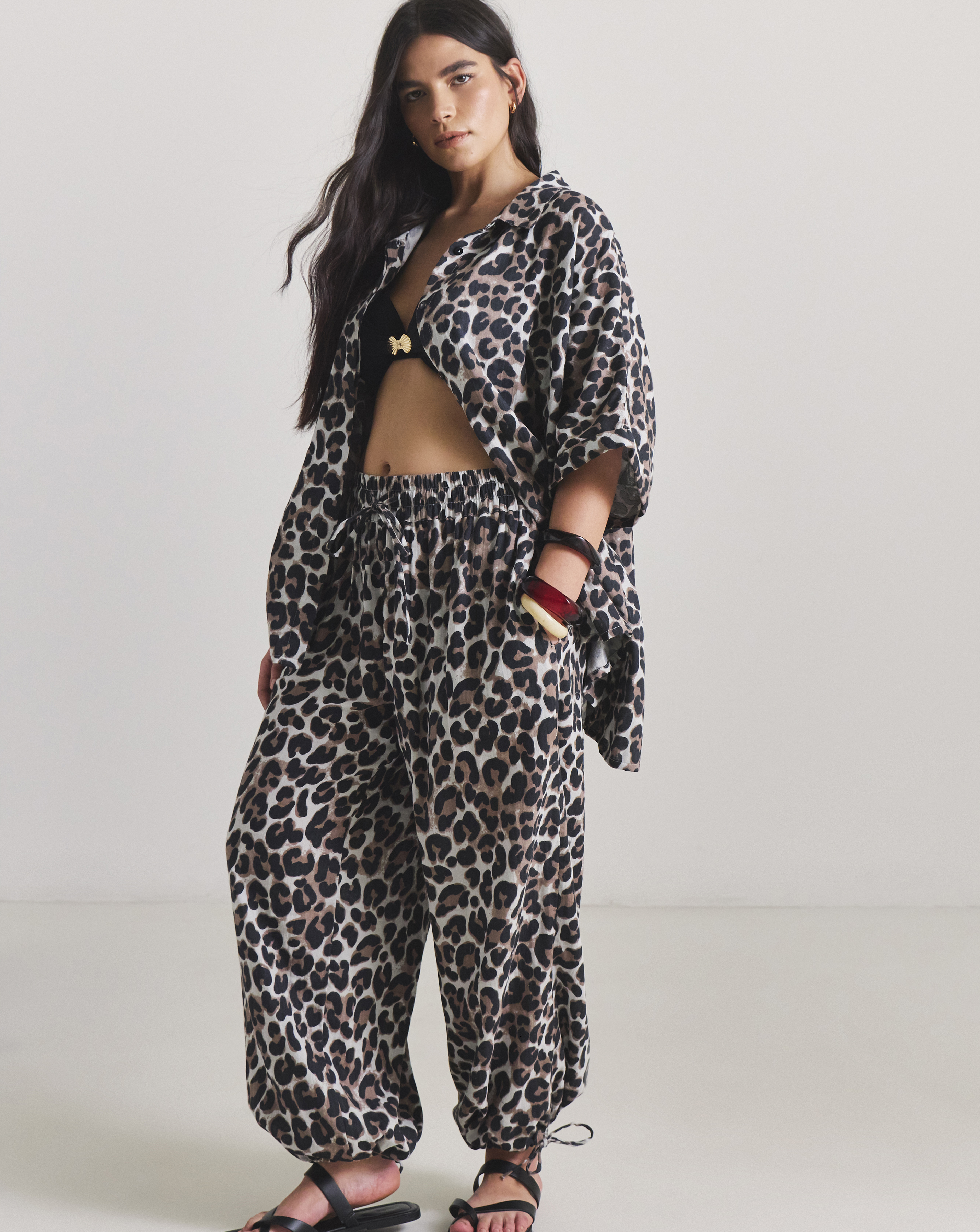 Oversized Leopard Beach Coord