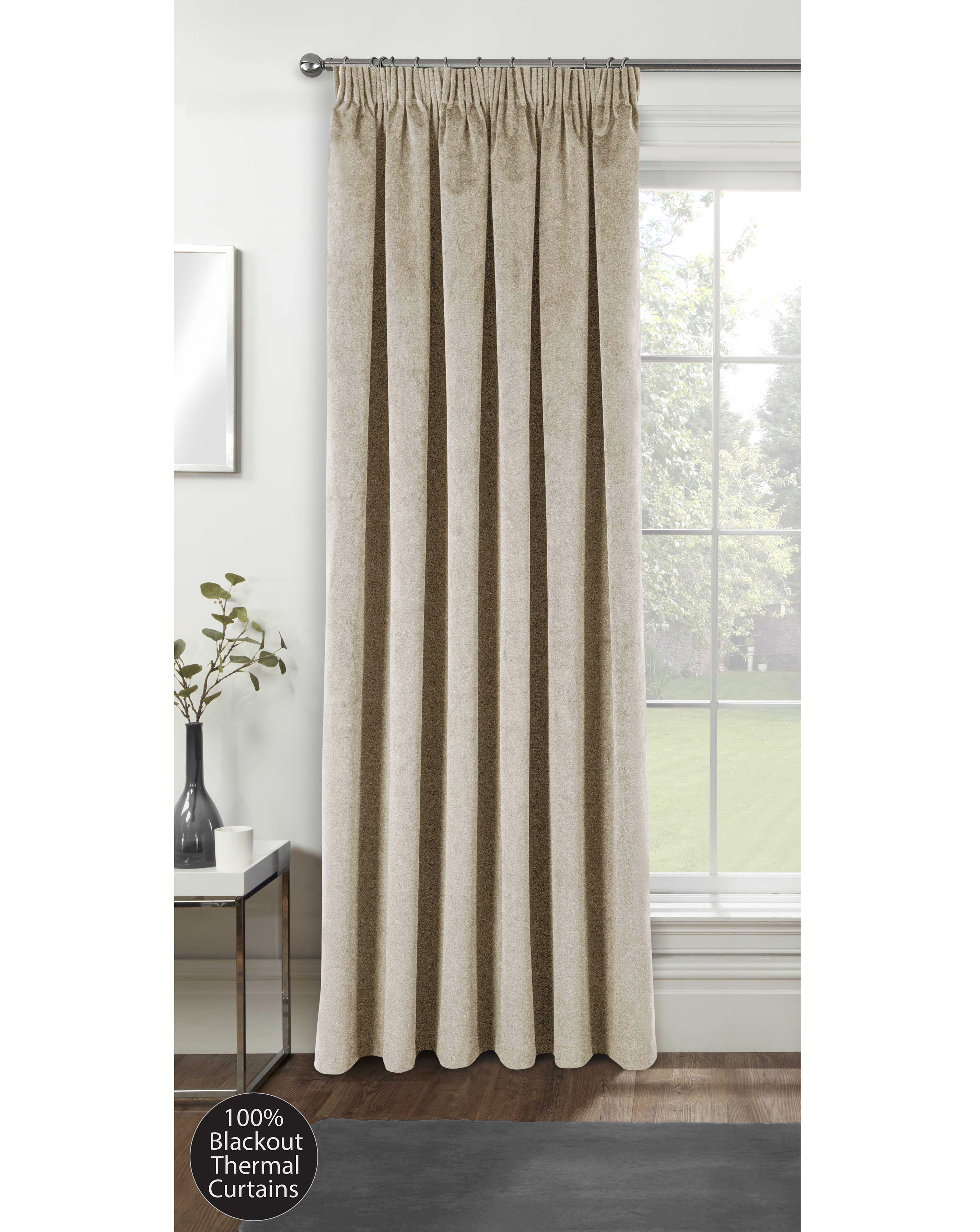 Oxford Velvet Pencil Pleat Door Curtain