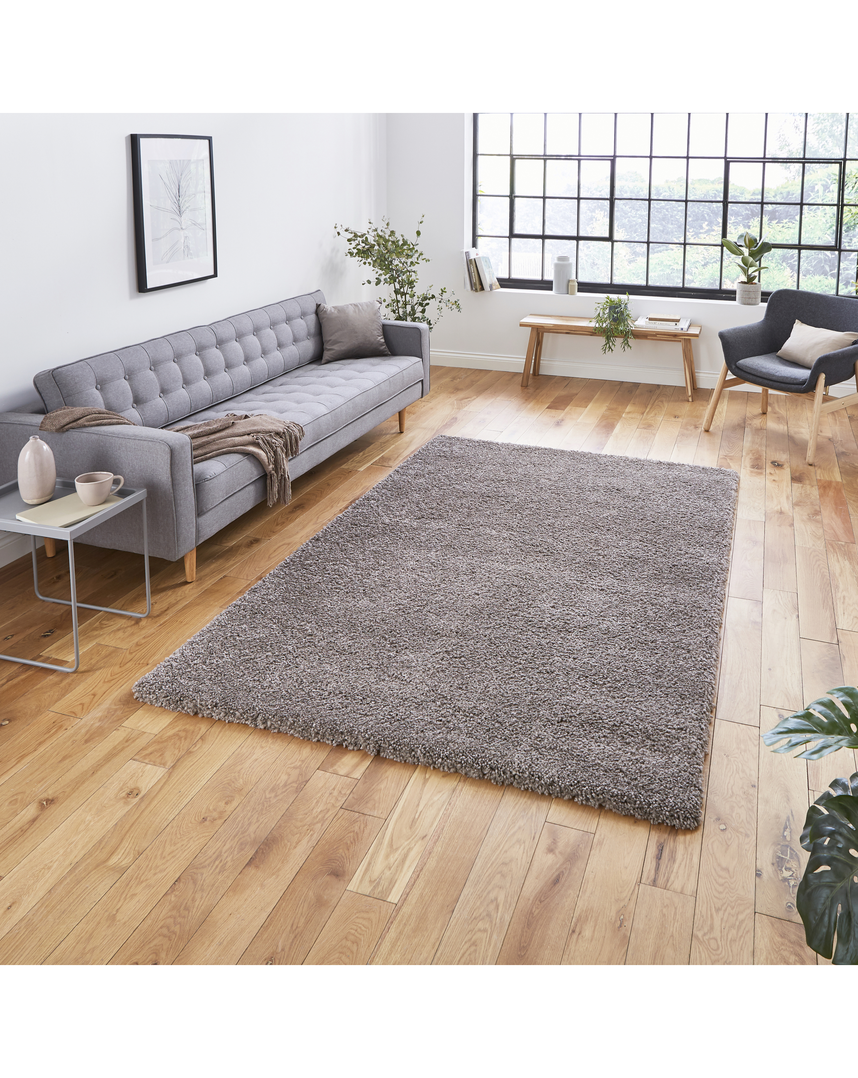 Think Rugs Sierra Plain Shaggy Rug