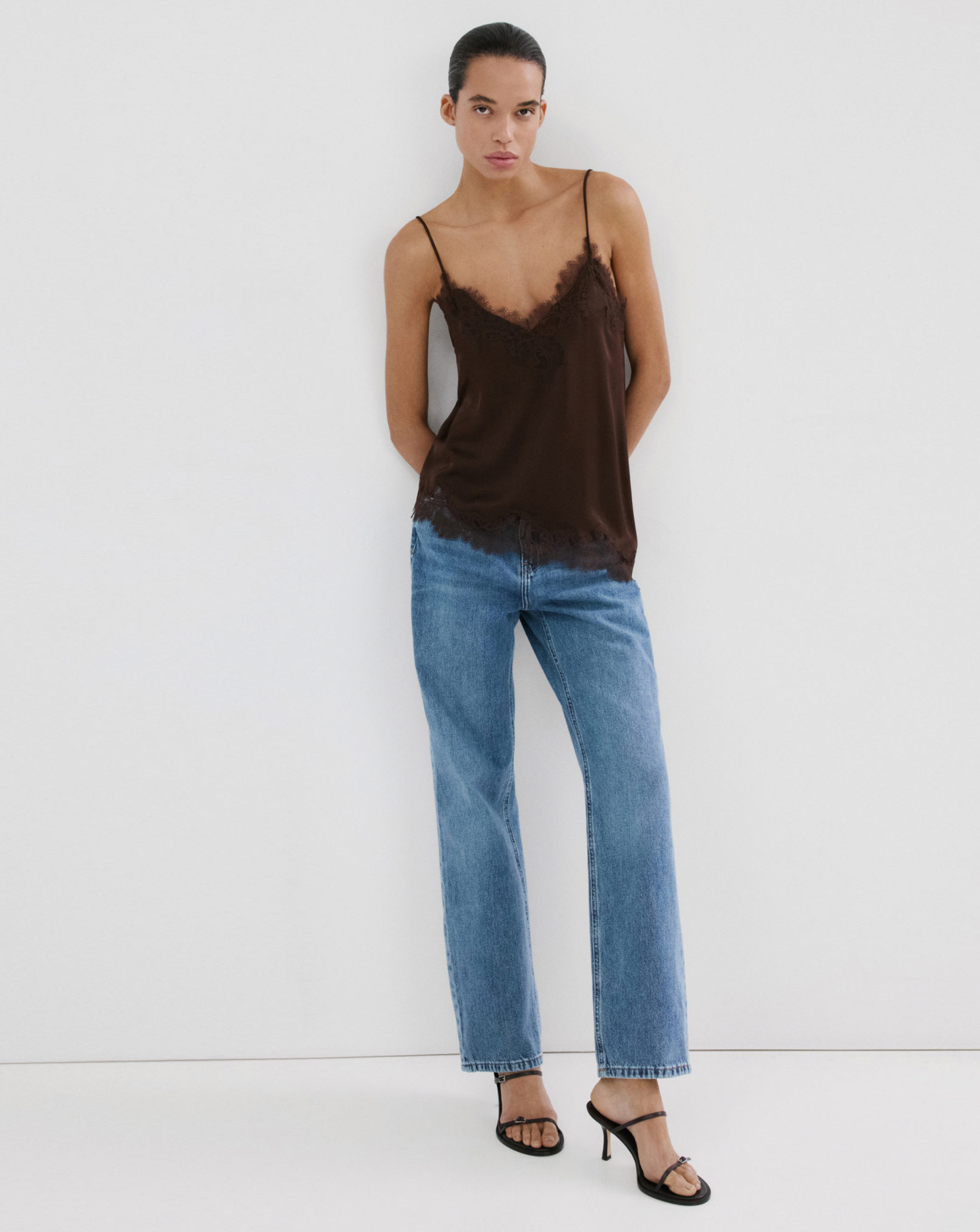 Mango Mid Wash Rise Straight Jean - Size 10