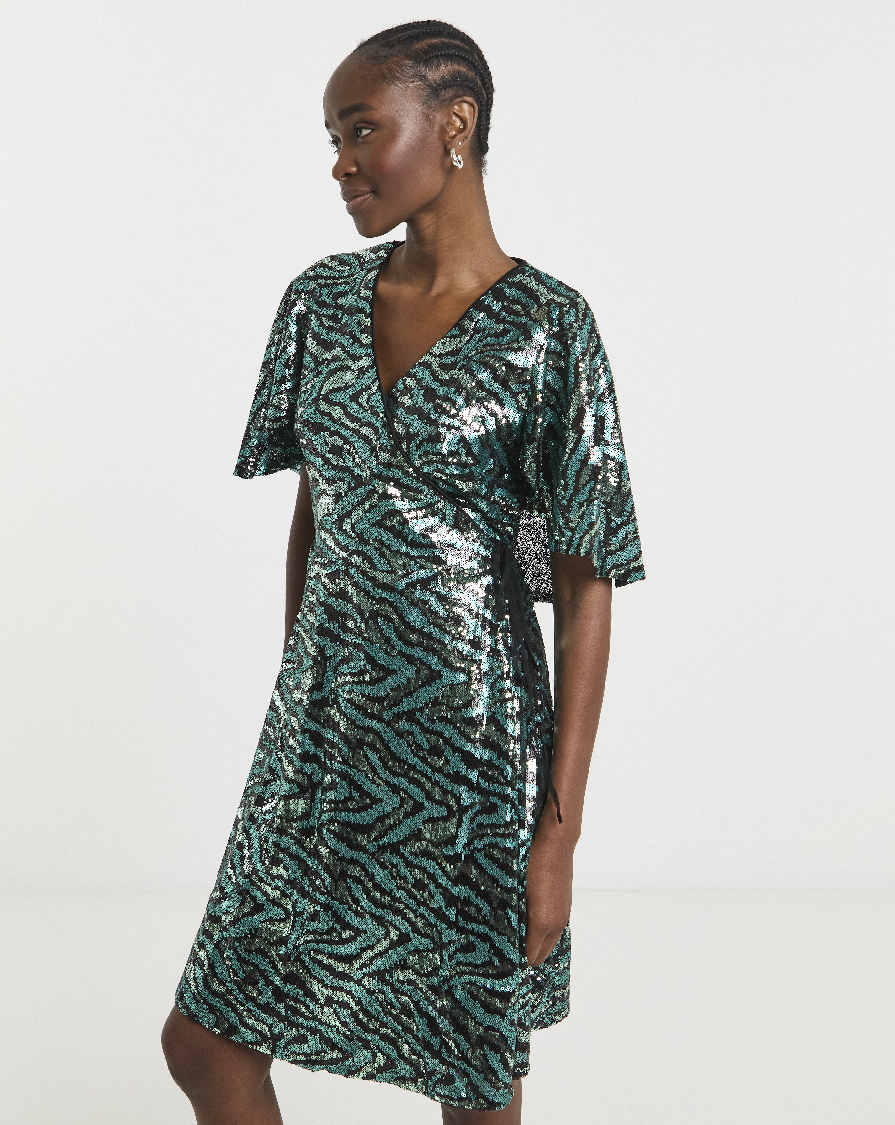 Lovedrobe Sequin Cape Mini Dress