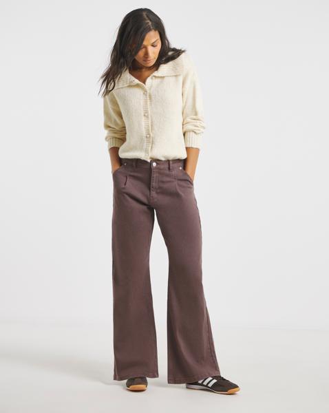 SBE Milk Chocolate Pleat Wide Jeans