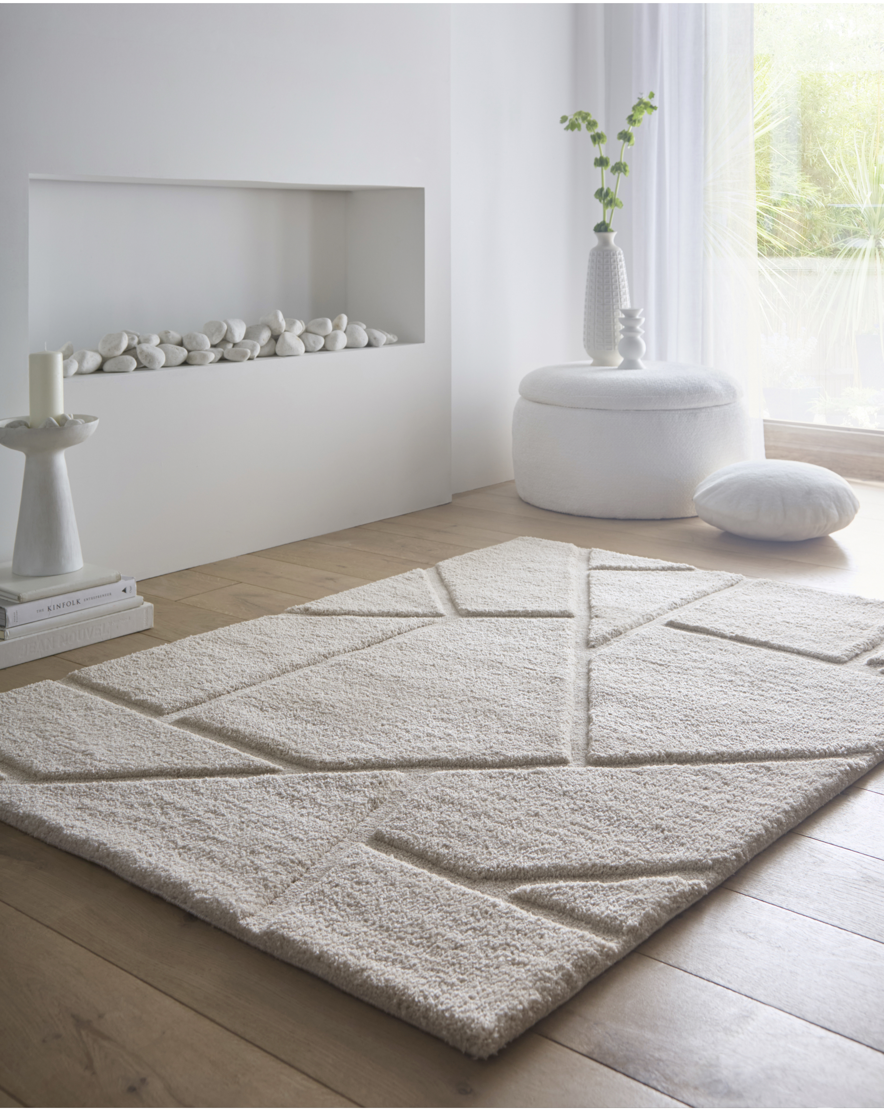 Origins Cream Stack Geometric Rug 160X230