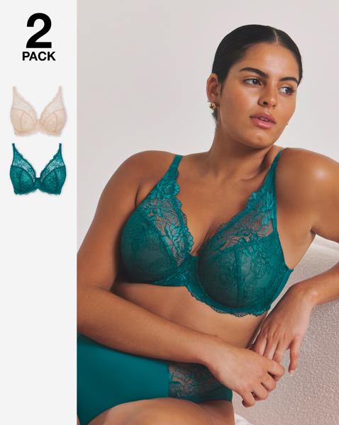 2 Pack Ella Full Cup Wired Bras