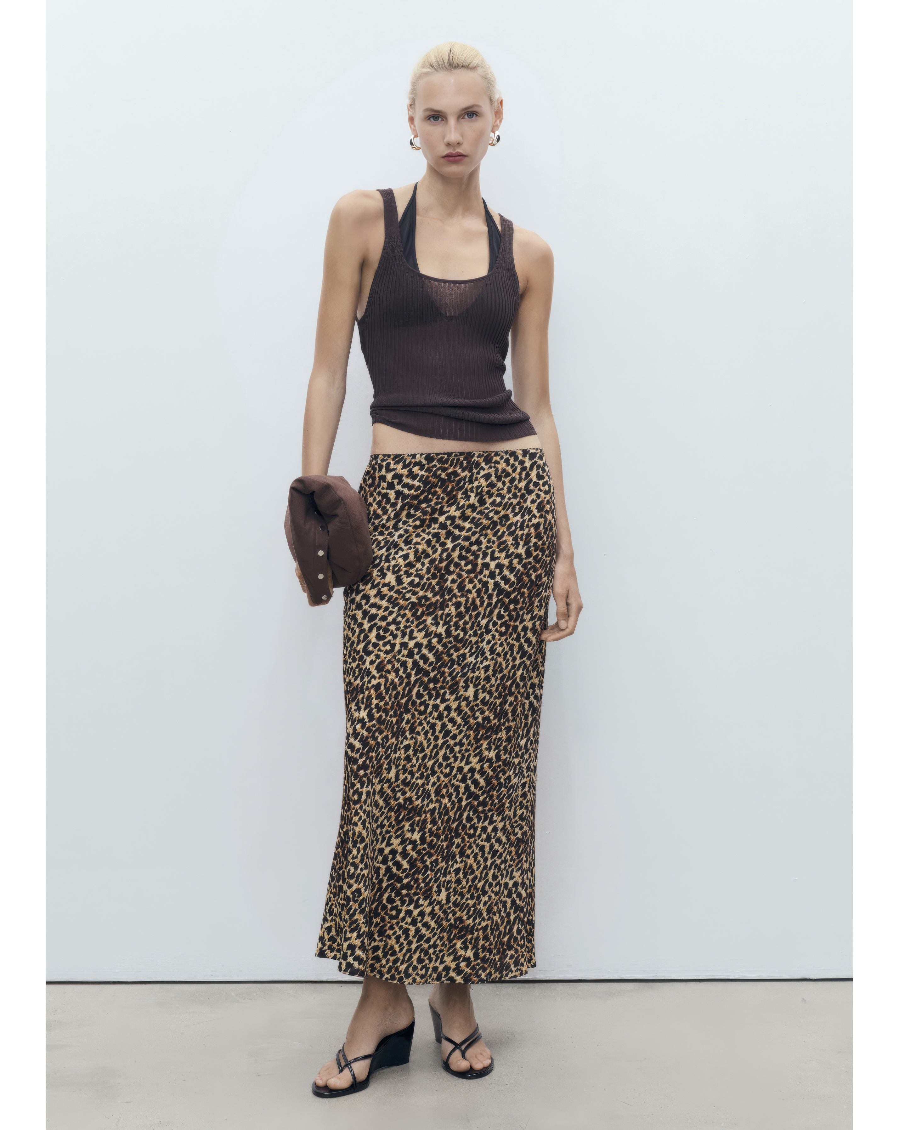 MANGO LEOPARD PRINT SKIRT