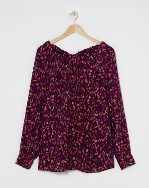 Ruched Tie Neck Top
