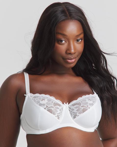 Pretty Secrets Ivy Lace Basic Balcony Wired Bra (B-F) White