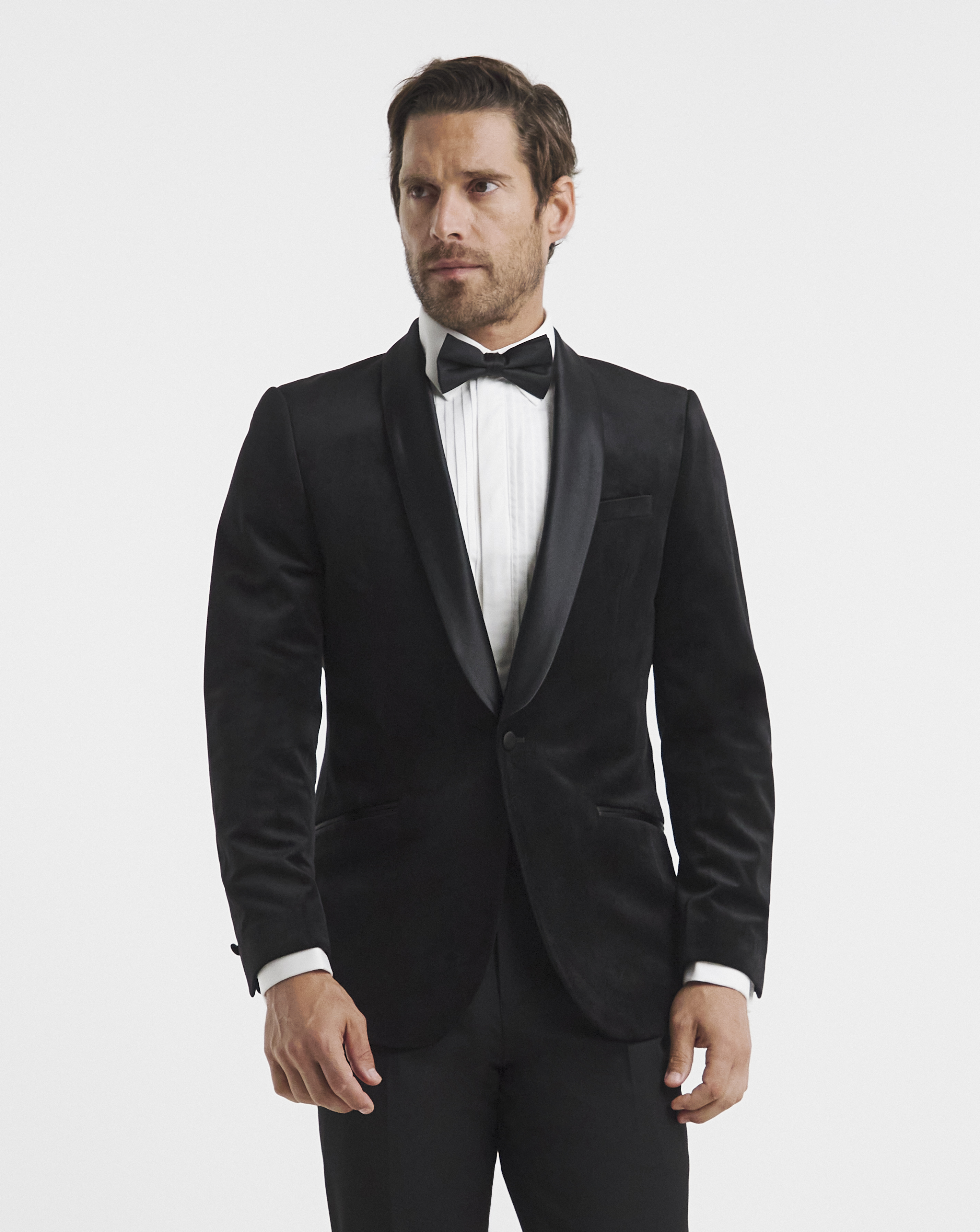Velvet Satin Lapel Blazer Regular