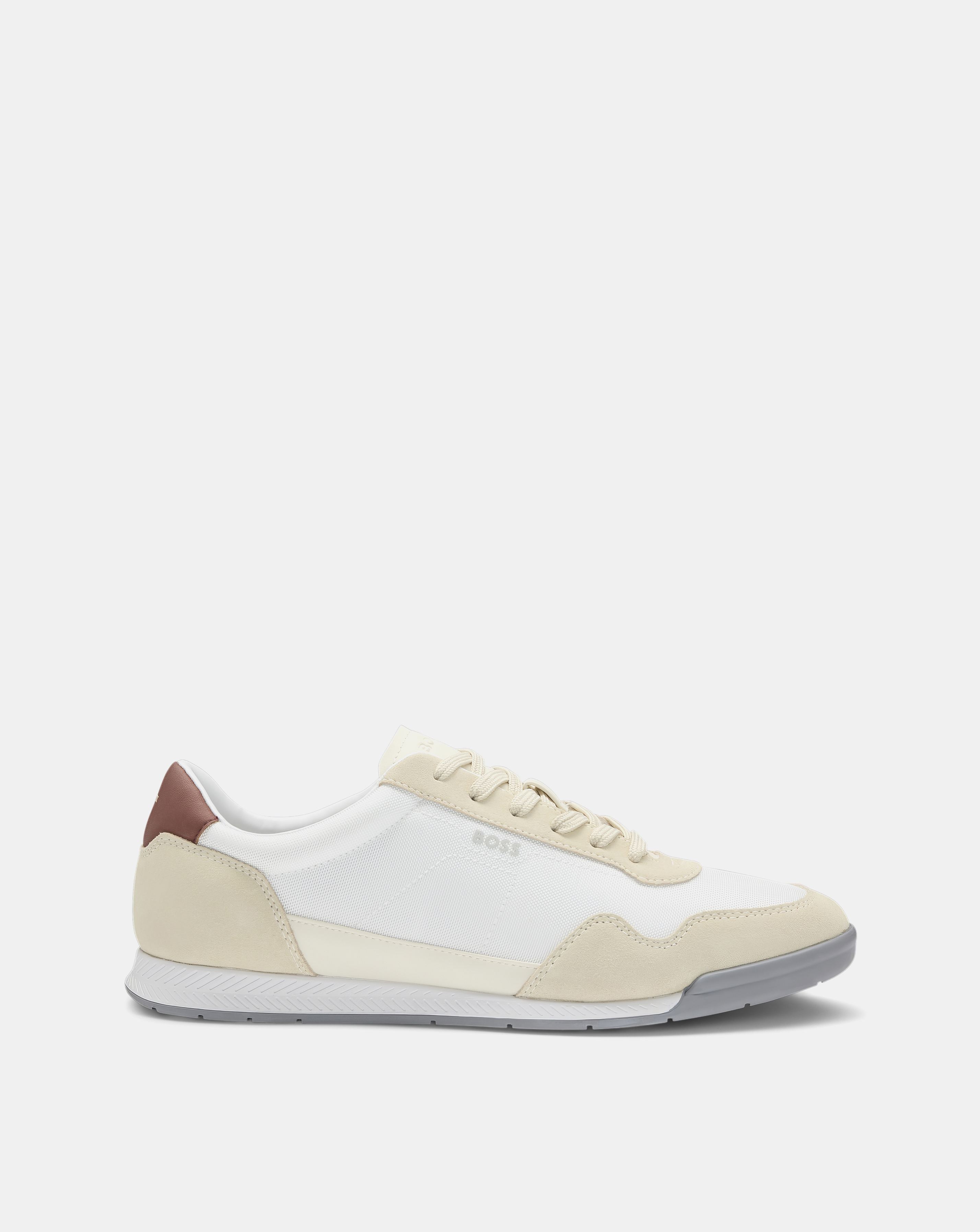BOSS Titanium Suede & Leather Trainer