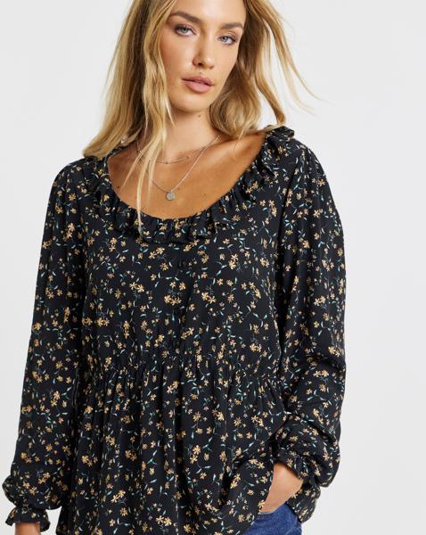Elasticated Peplum Tea Blouse