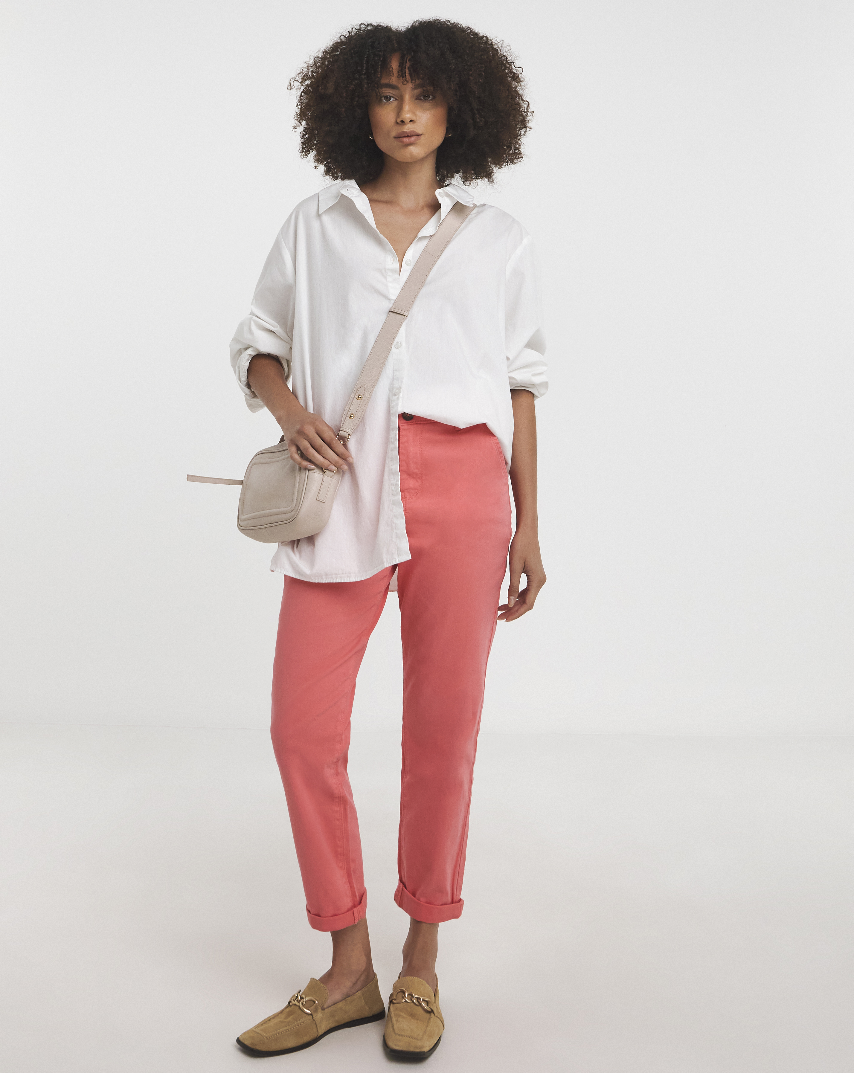 Coral Stretch Chino Trousers