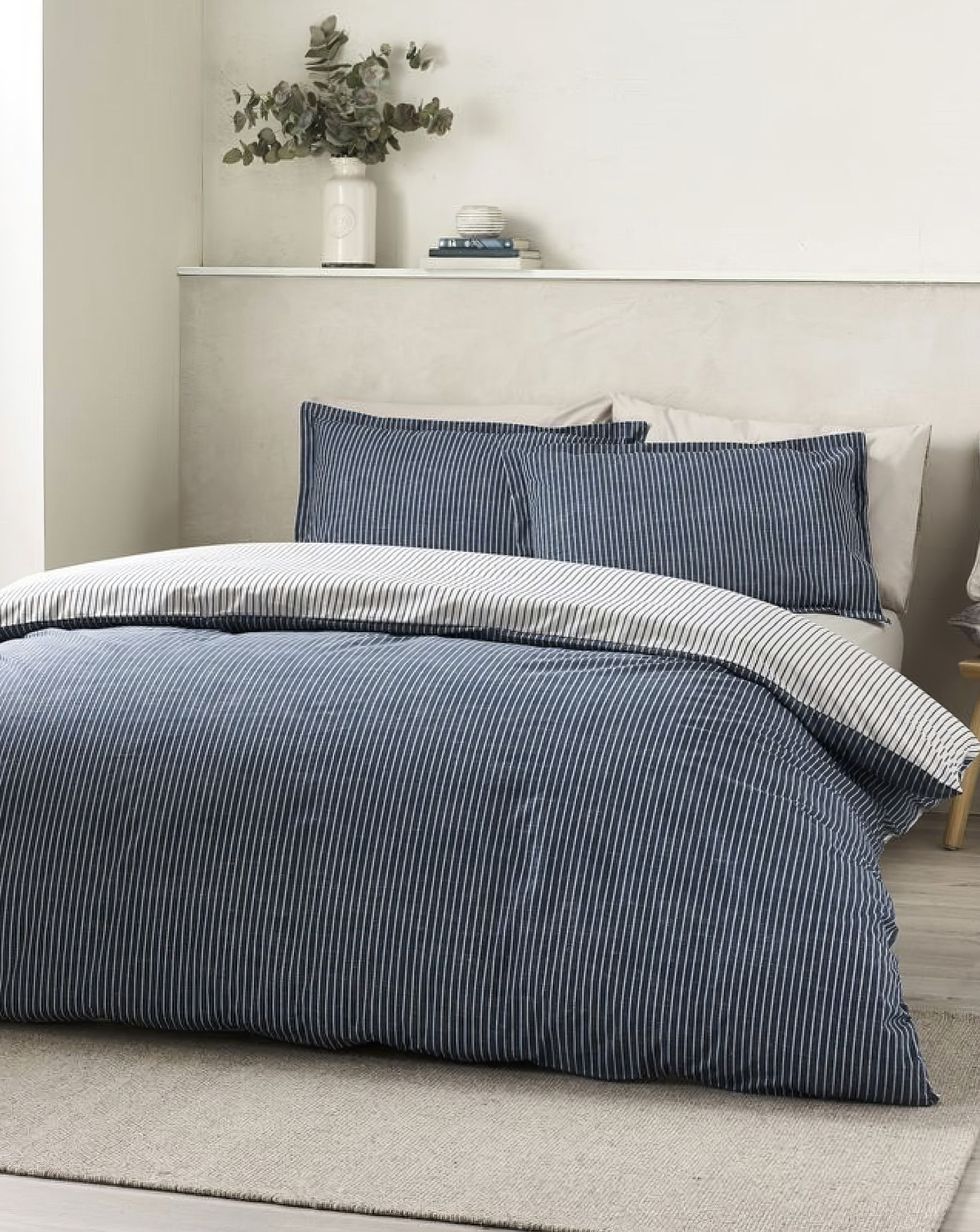 Catherine Lansfield Oxford Duvet Set - Navy