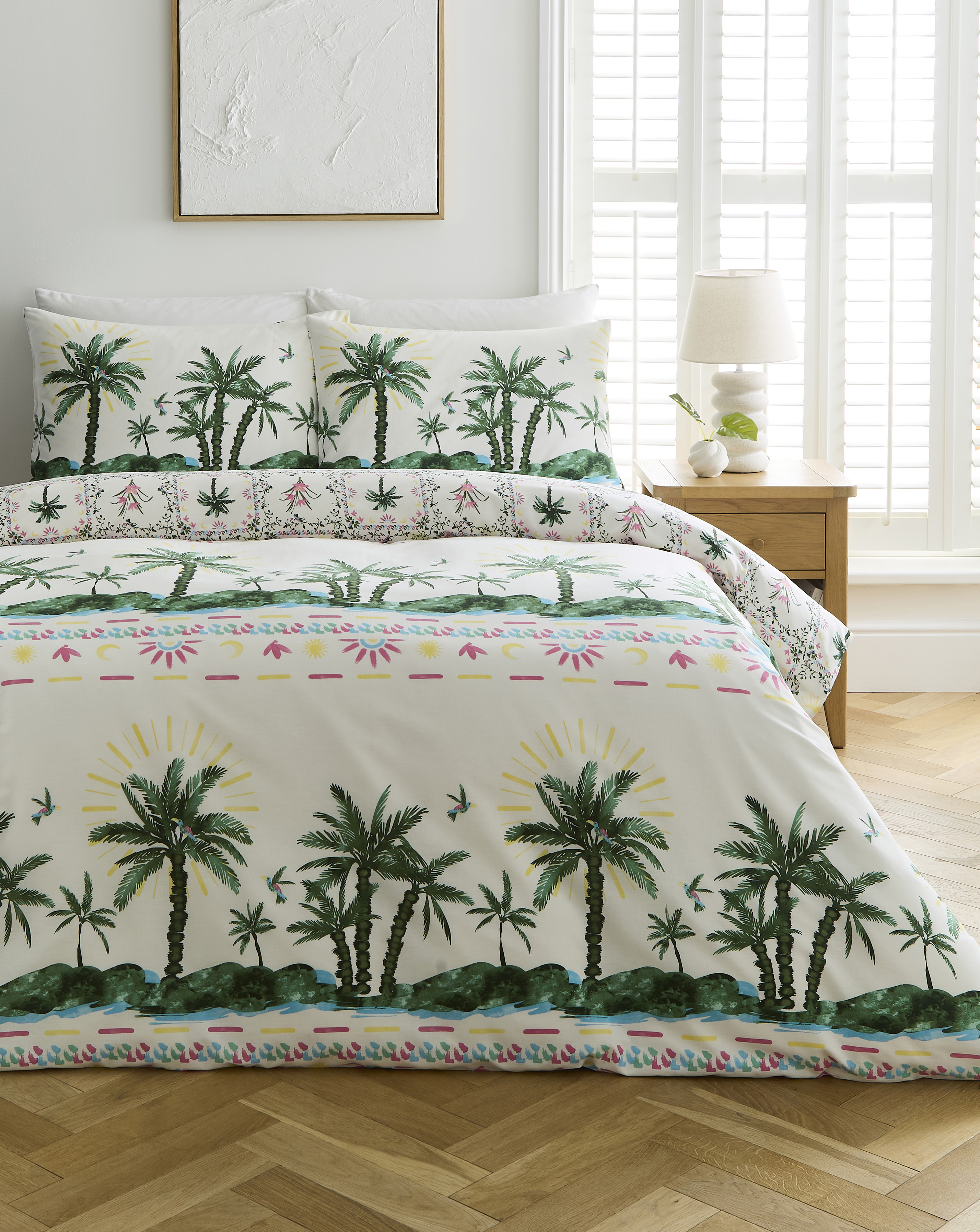 Ariana Palm Cotton Blend Duvet Cover Set