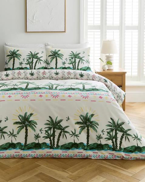 Ariana Palm Cotton Blend Duvet Cover Set