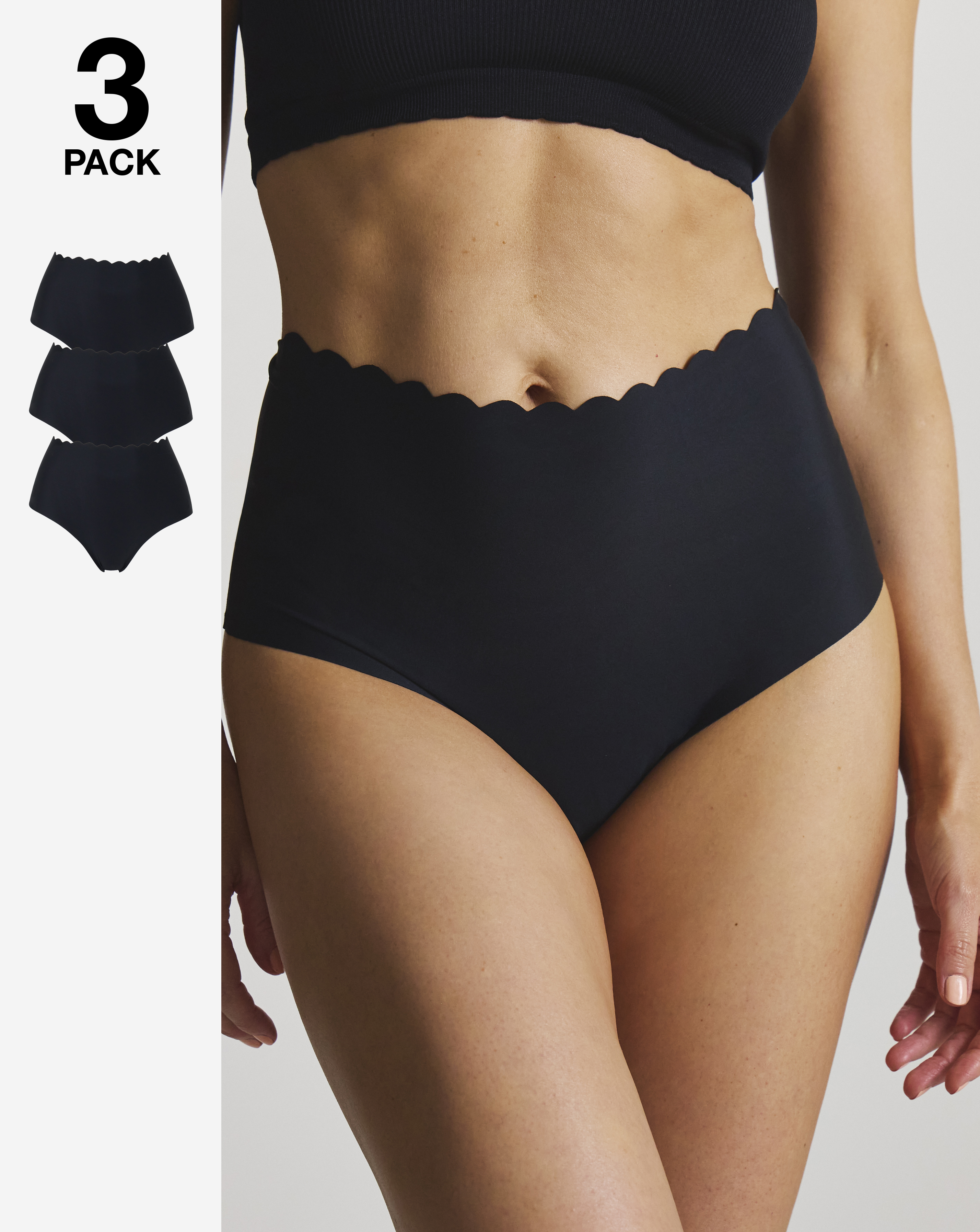3Pack Scallop No VPL Knickers