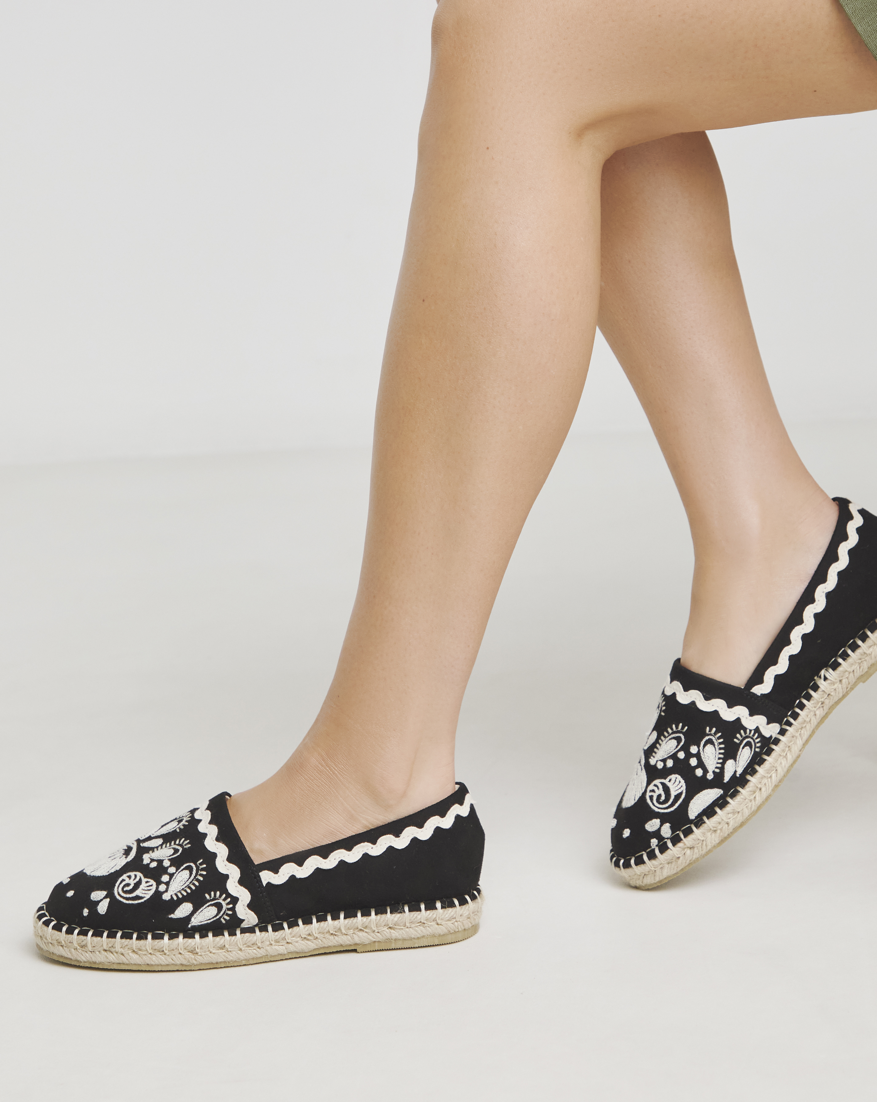Textile Espadrille Shoe Ex Wide