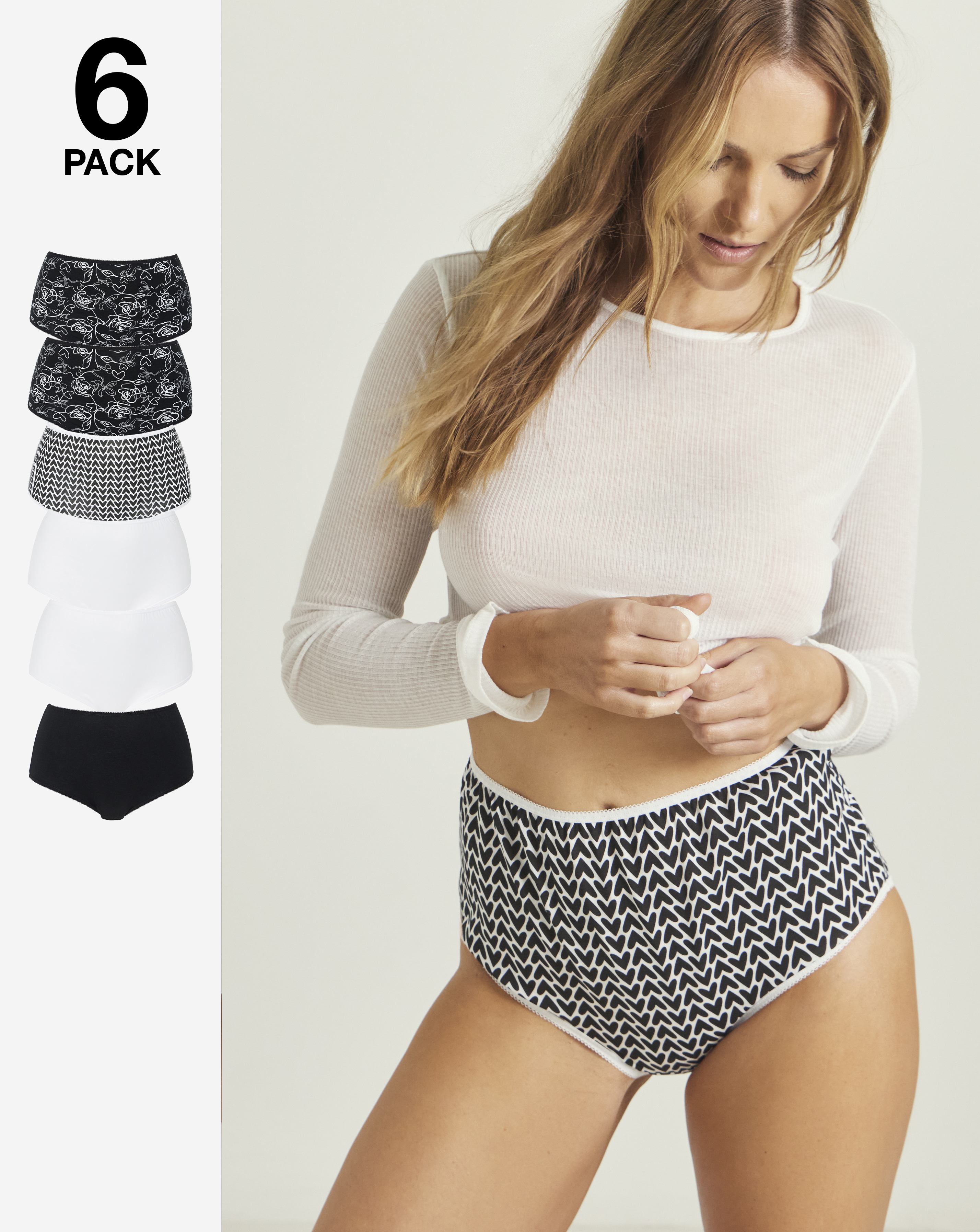 6 Pack Full Brief Knickers