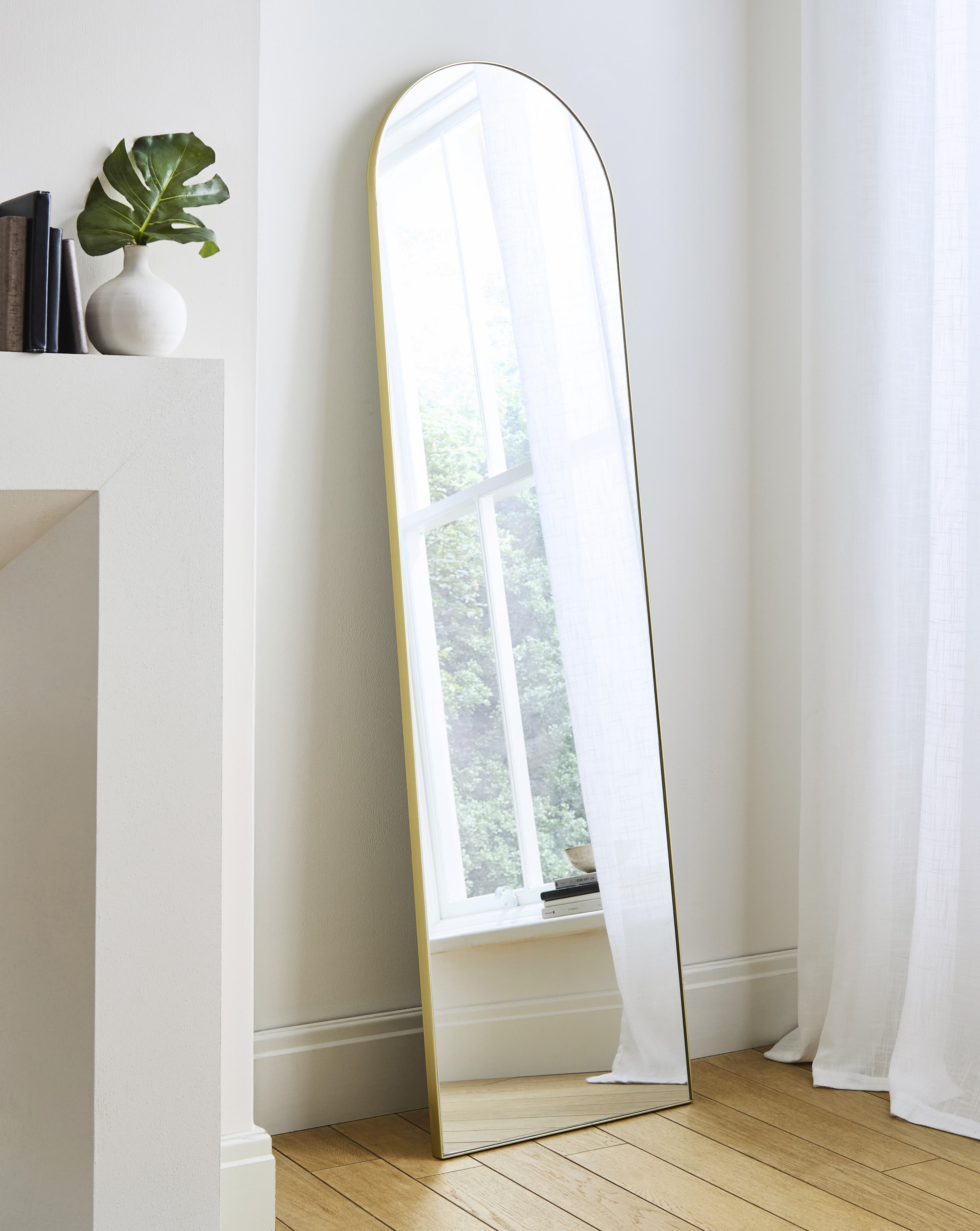 Gold Slim Arched Leaner Mirror