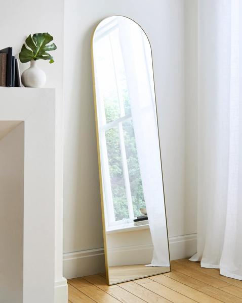 Gold Slim Arched Leaner Mirror