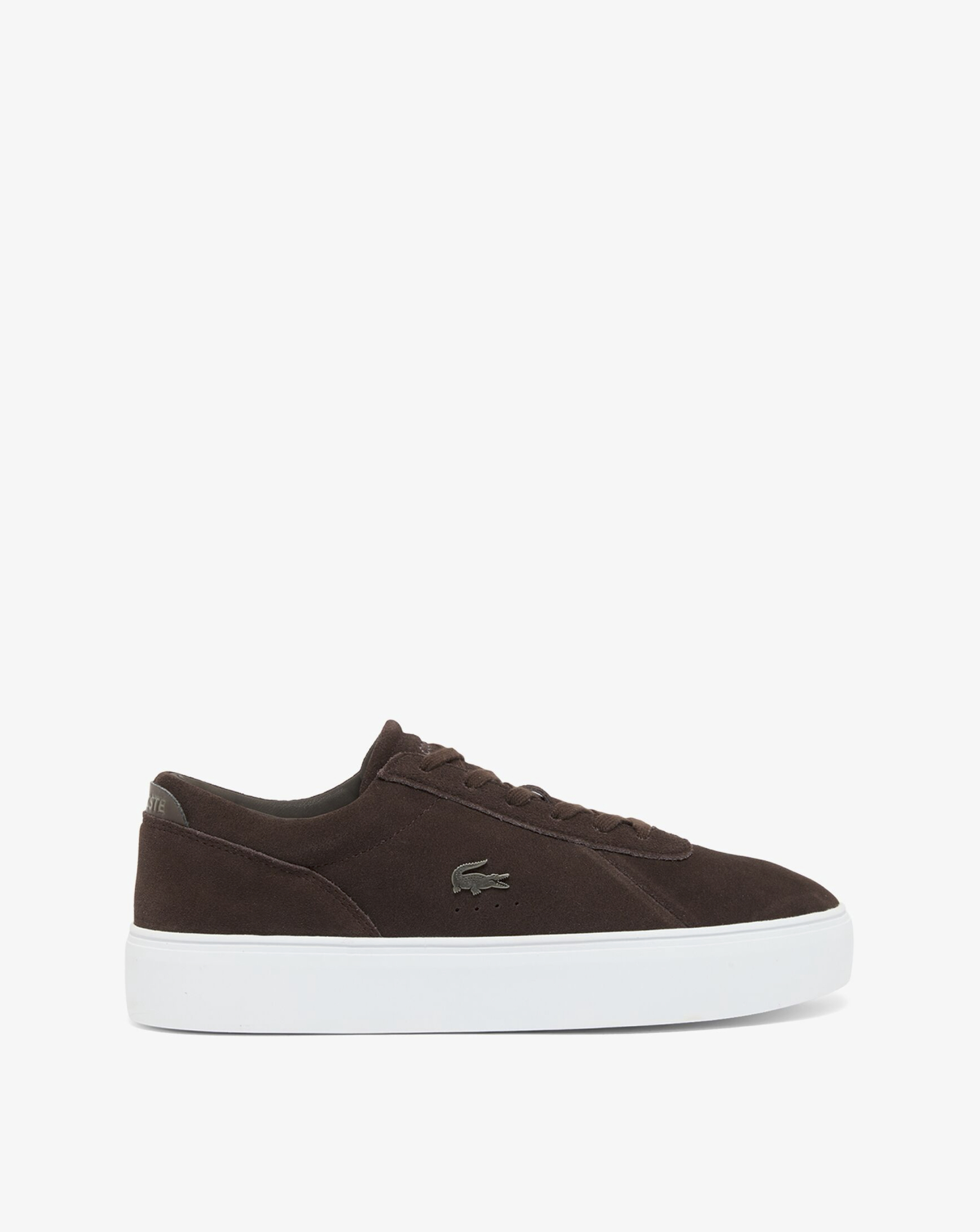 Lacoste Court Set Suede Trainer - Dark Brown
